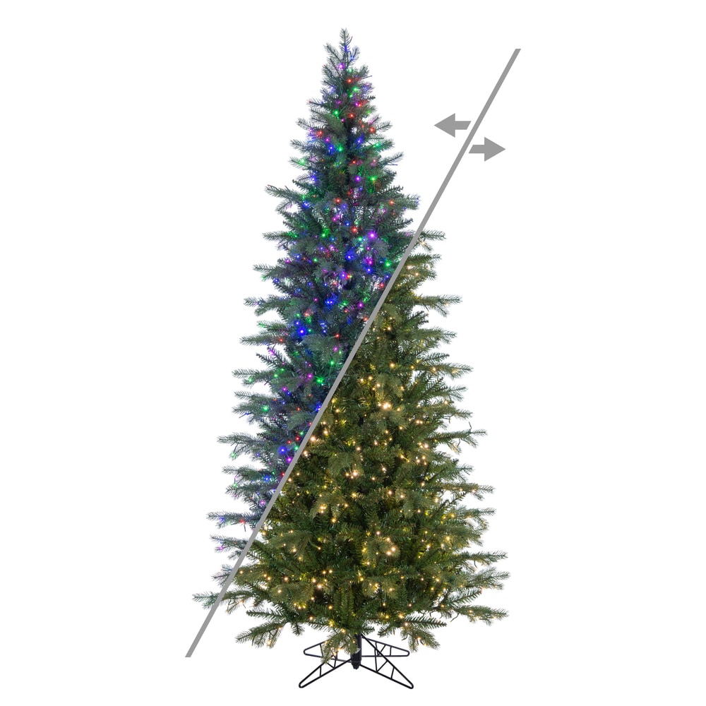 Vickerman K186278LEDCC 7.5-ft Pine Pre-lit Artificial Christmas Tree with White LED Lights