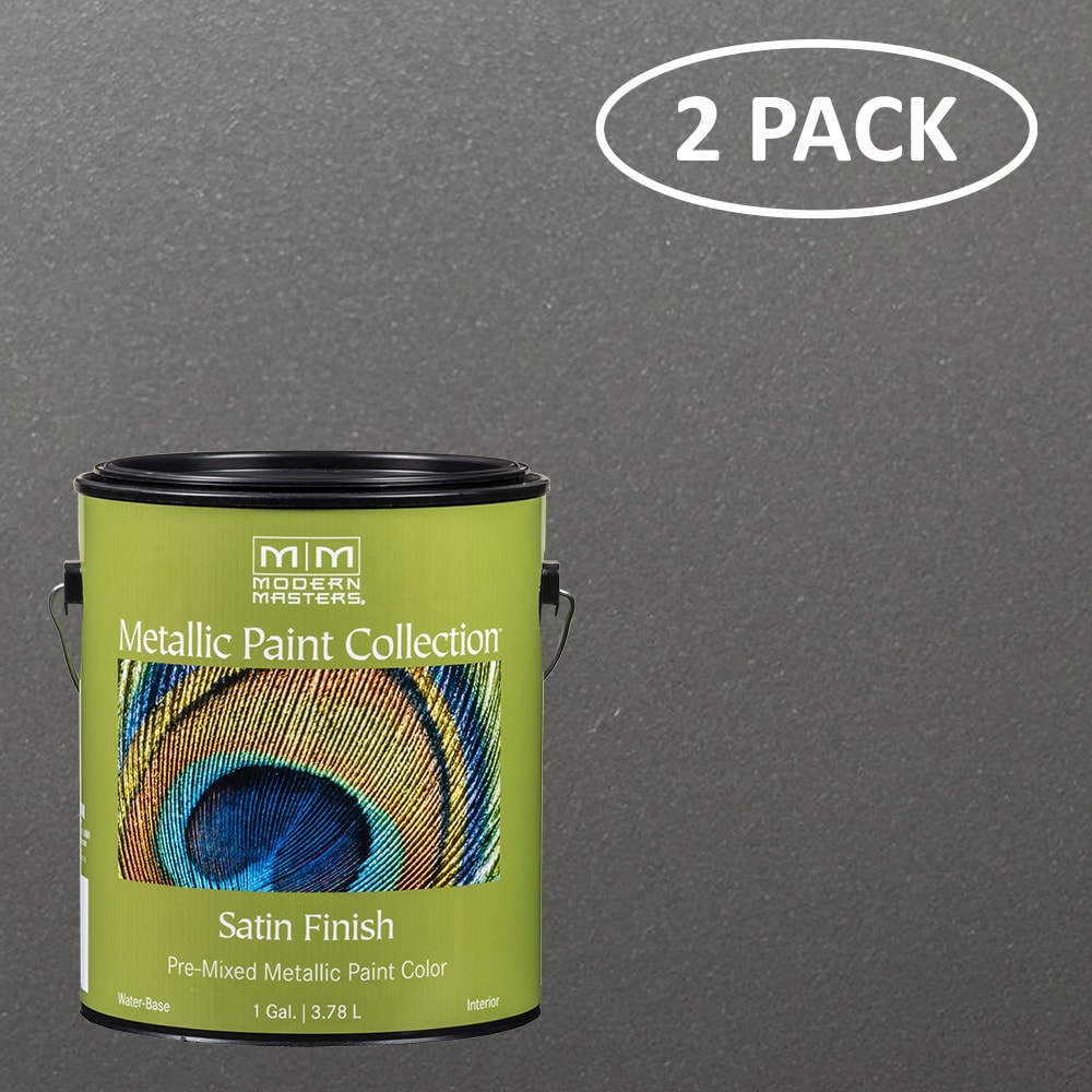 Modern Masters ME209GALSOS Metallic Paint Collection Water-based Pre-tinted Low Odor Pewter Metallic Paint (1-Gallon) 2-Pack