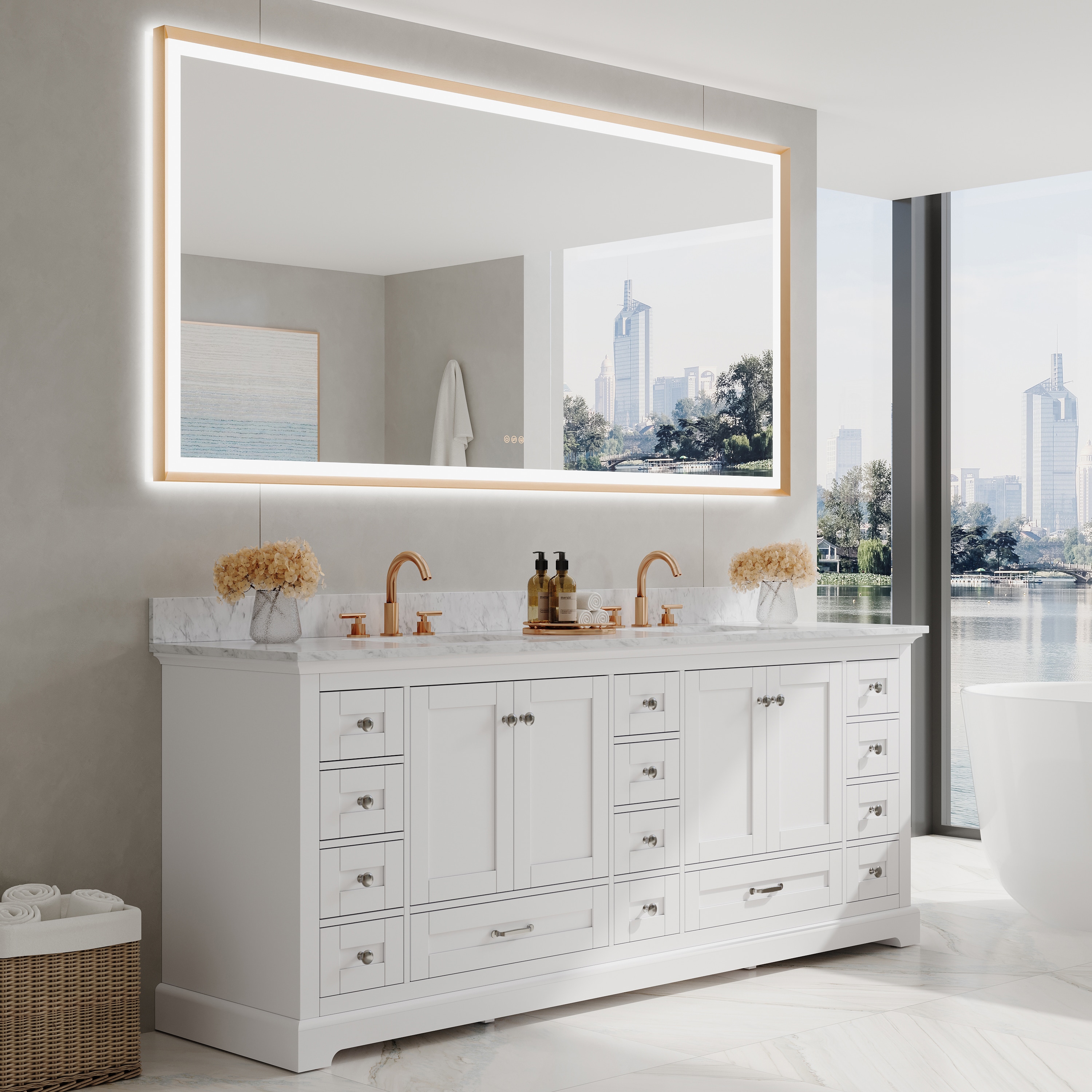 CALVON CLW68440BG Framed-Bath-Mirrors - View #15