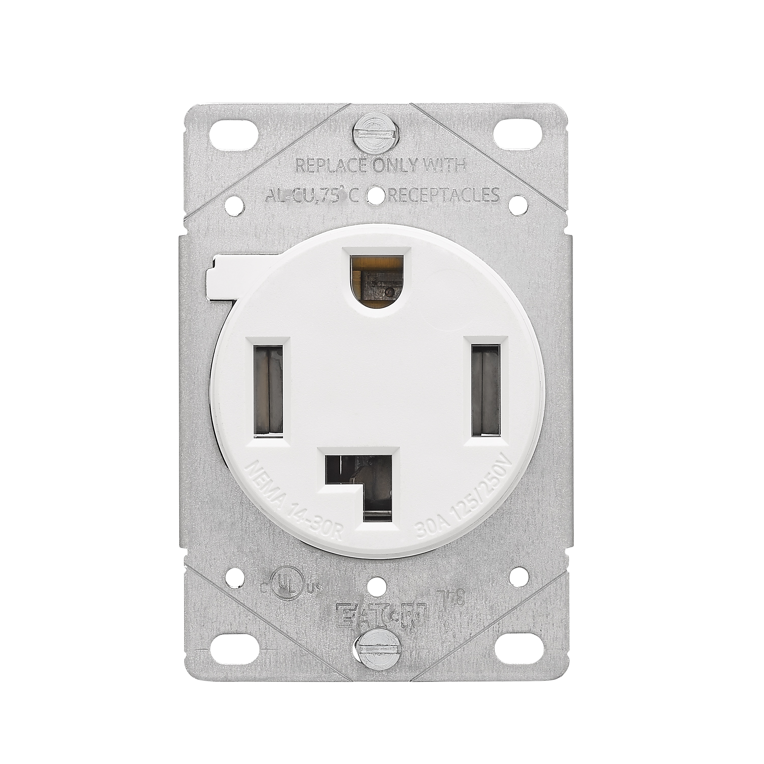 Eaton AH1258W-F 50 -Amp 125/250-volt Commercial Round Range power outlet , White