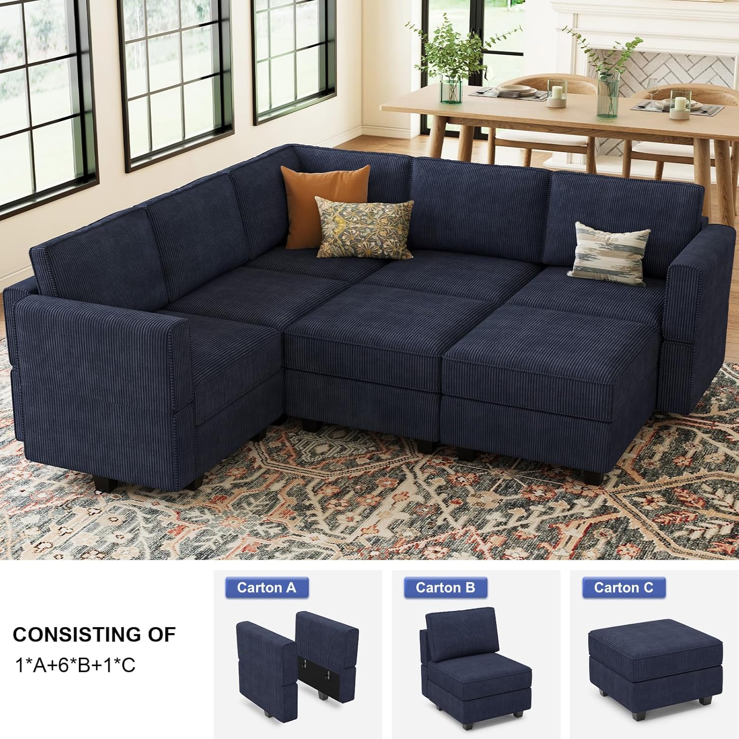 Belffin BF196-4-A5BC-BLUE futons - View #7