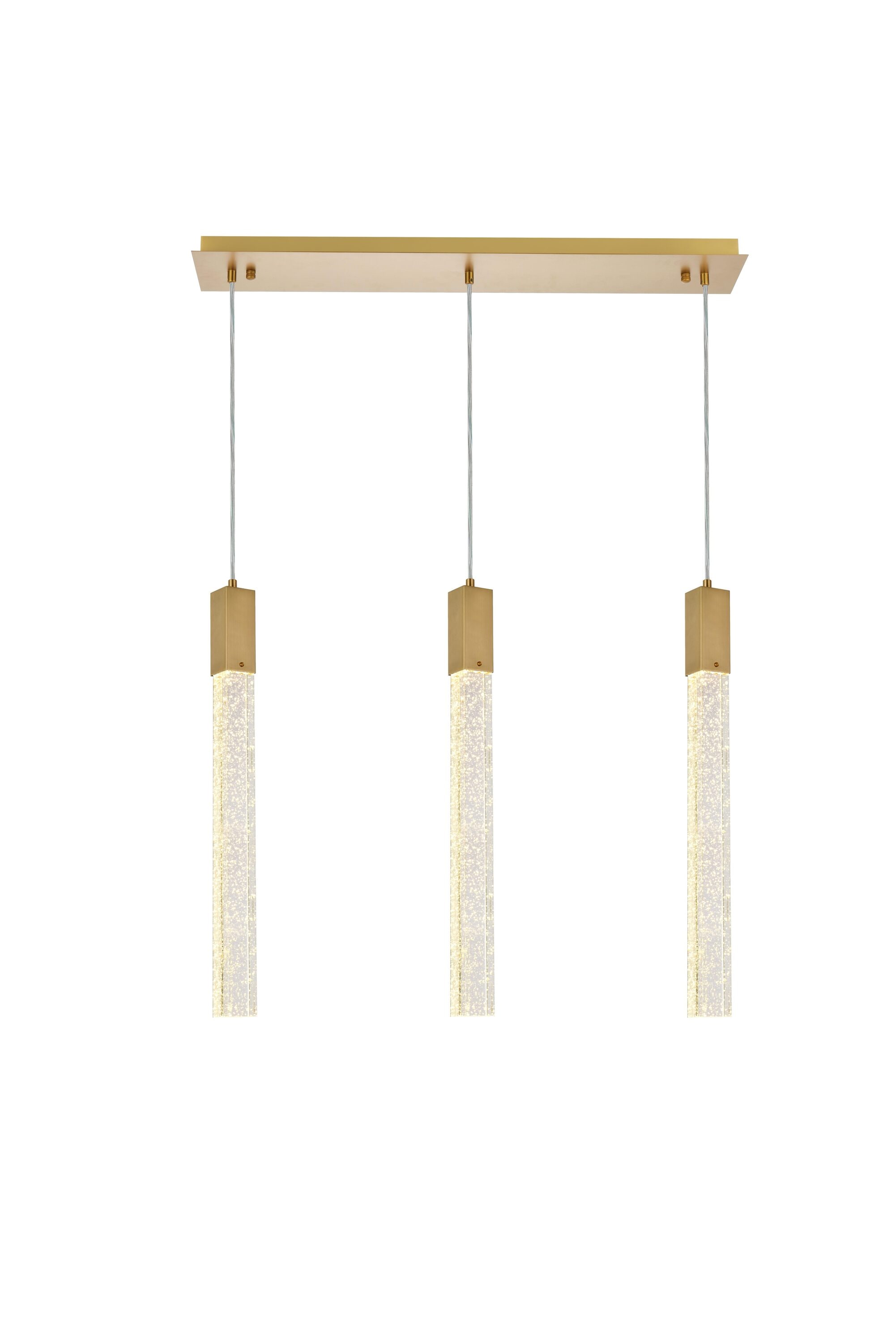 Elegant Decor HF6198S32SG Home Furnishing 3 -Light Satin Gold Modern/contemporary Linear Large Hanging Pendant light