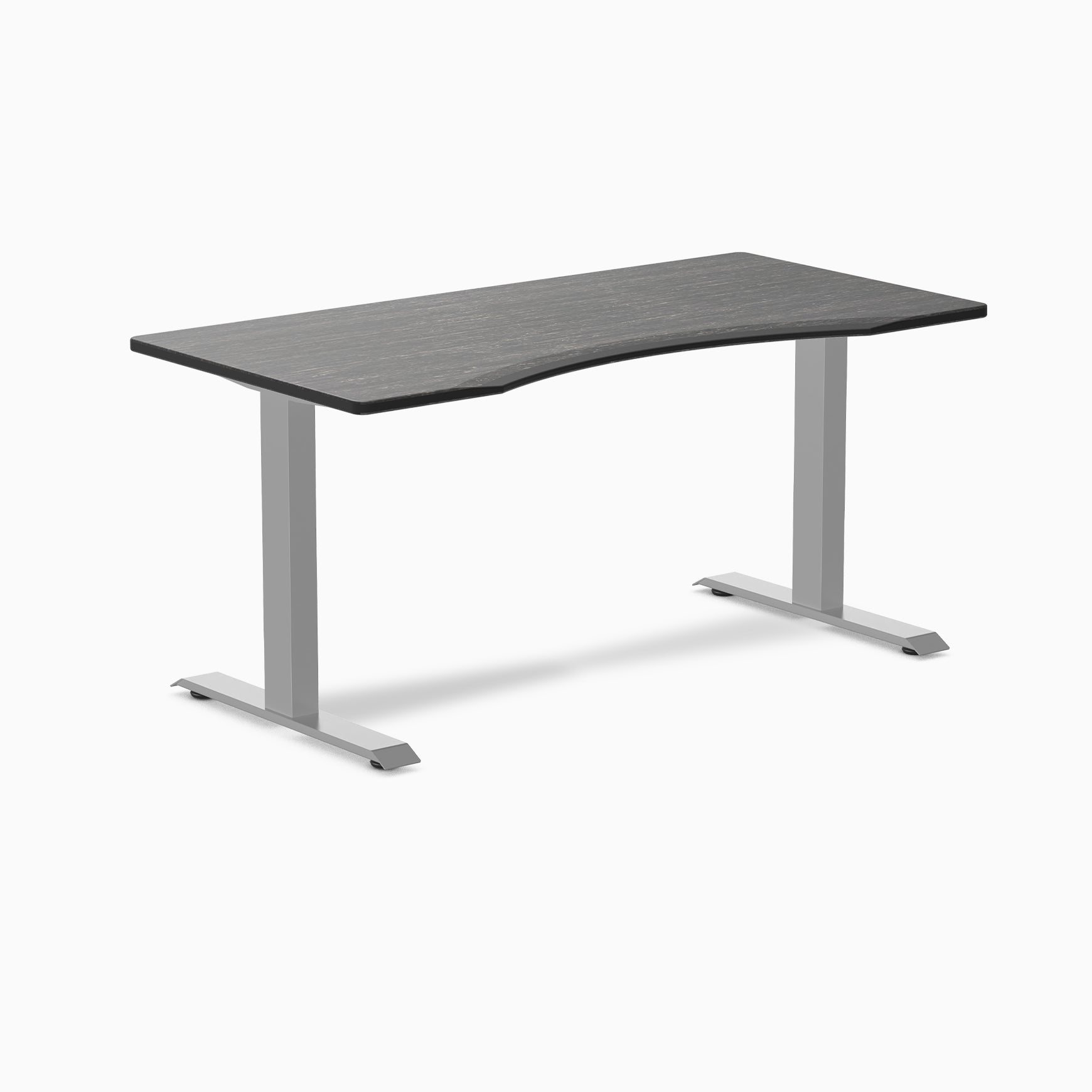 Desky  Zero Ergo Edge Office Desk - Dark Bamboo / 60 x 30 inches / Gray