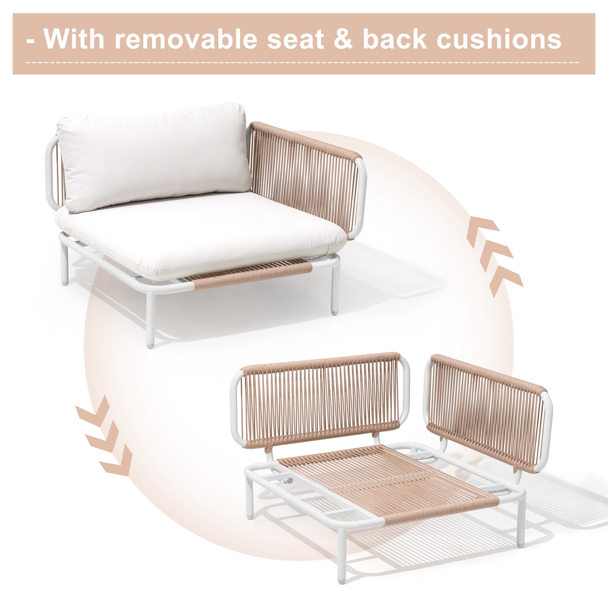 Crestlive Products CL-SF005BEI-6B Patio-Sofas-Daybeds - View #4