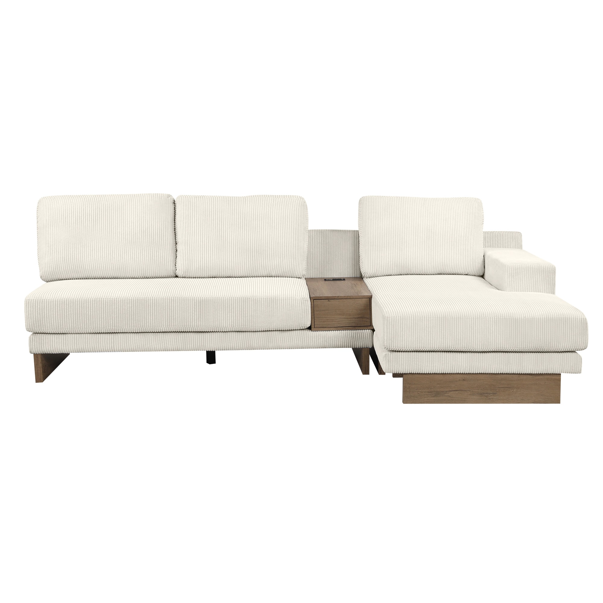 Bybafun YA3700494 114-Inches Modern Beige 3 -seater Reclining Sectional