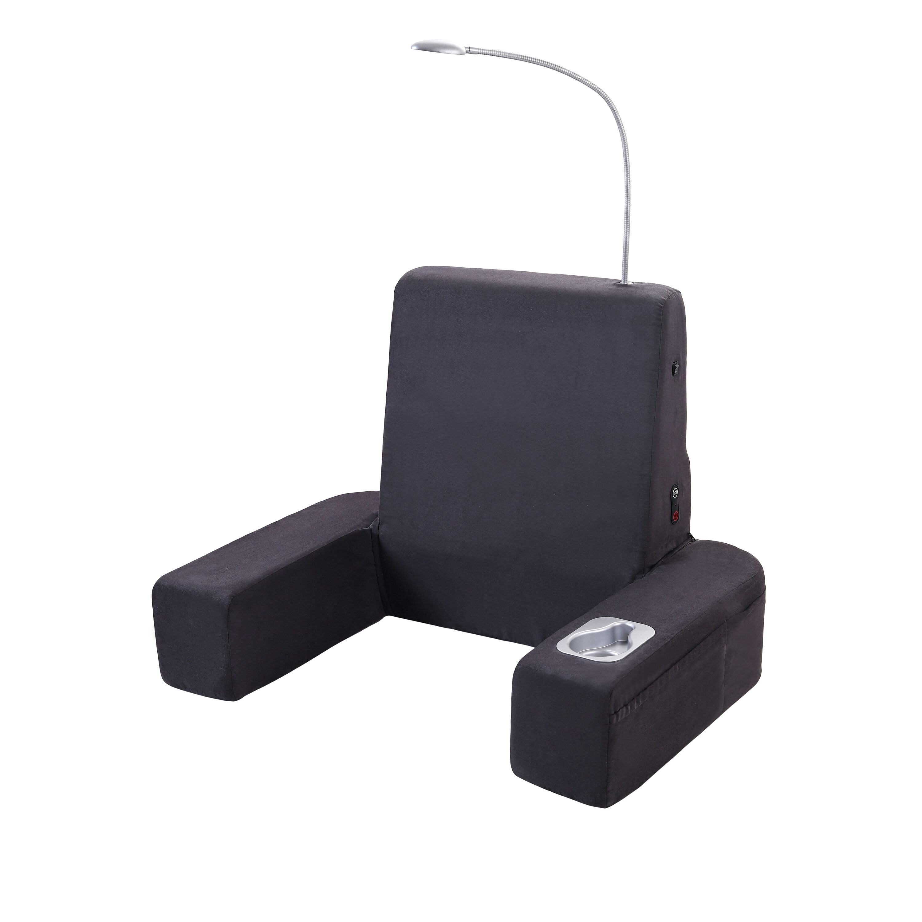 Gray Heated Vibration Seat Pad with Massage and Reading Light - 3-Piece Patio Sofa Cushion | - Carepeutic KH265-V