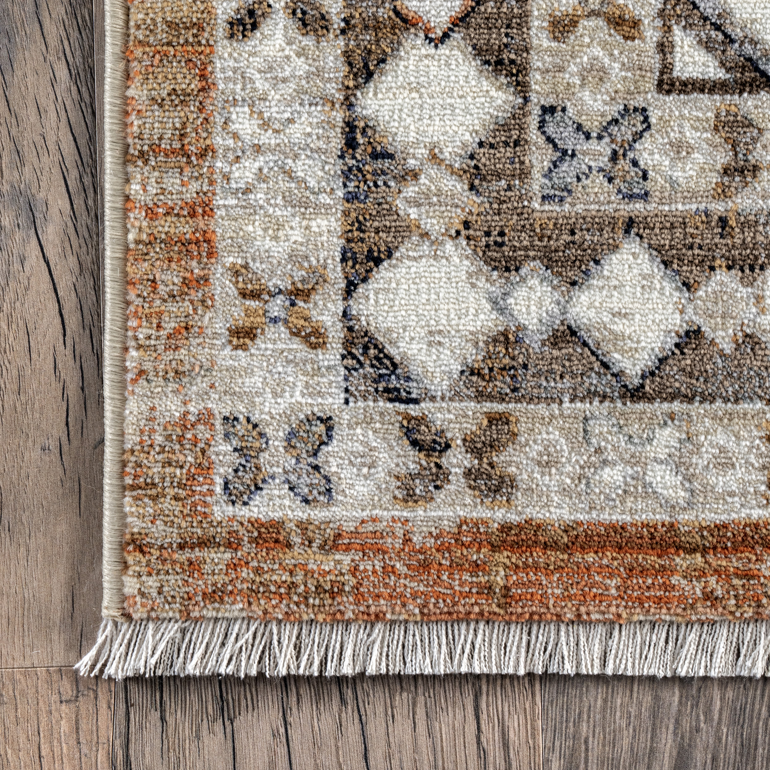 Reversible Rust Medallion Synthetic 5' x 8' Area Rug