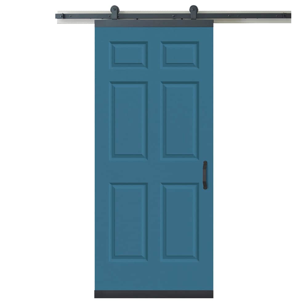 RELIABILT LO1344936 36-in x 80-in Blue Heron Molded composite Hollow core Single Barn Door (Hardware Included)