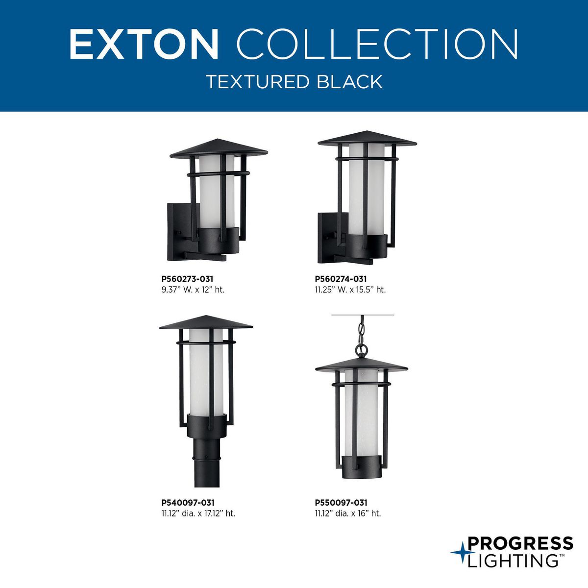 Textured Black Steel Outdoor Hanging Lantern with Etched Glass