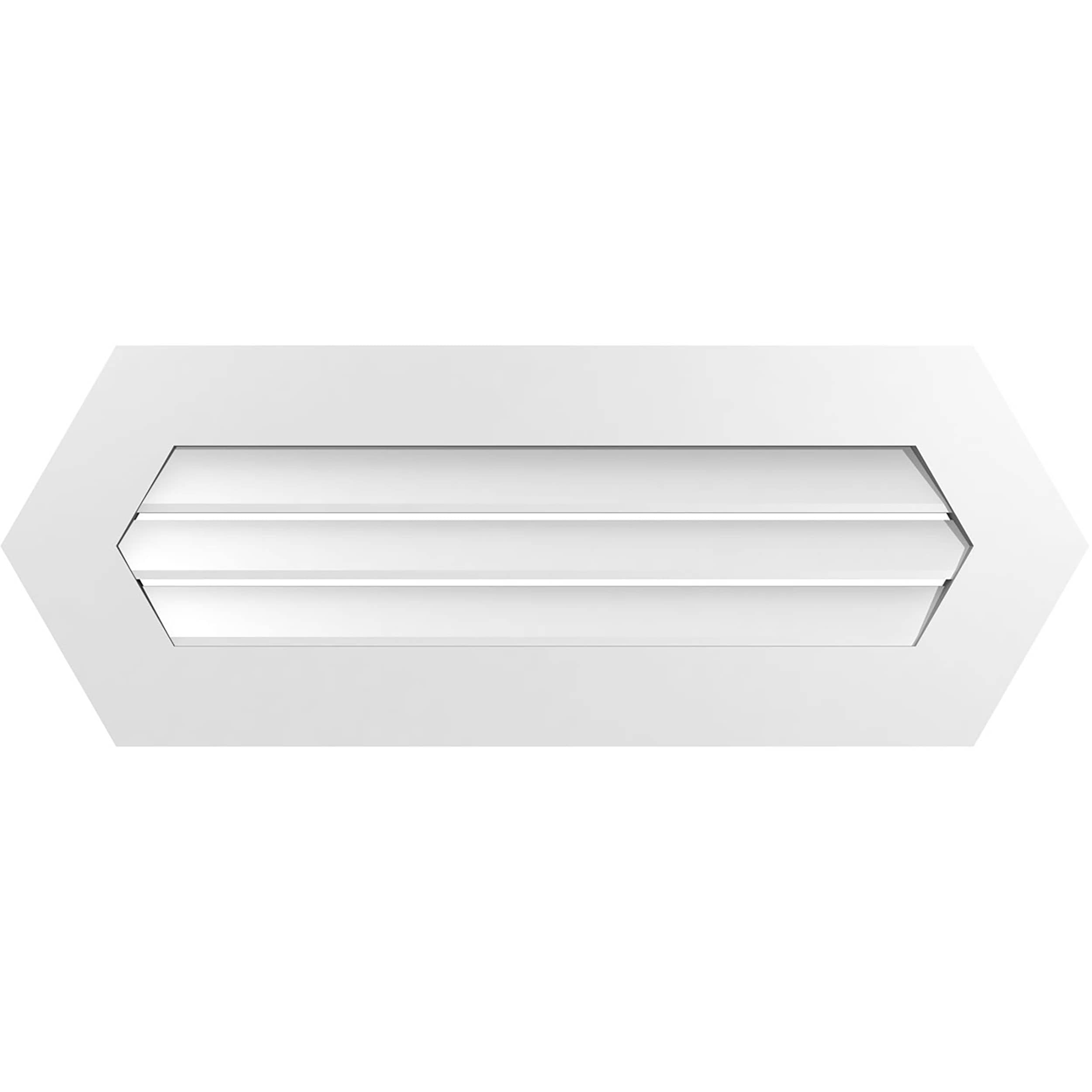 Ekena Millwork GVPHP38X1401SF 38-Inches x 14-Inches Off-white Peaked PVC Gable Louver Vent