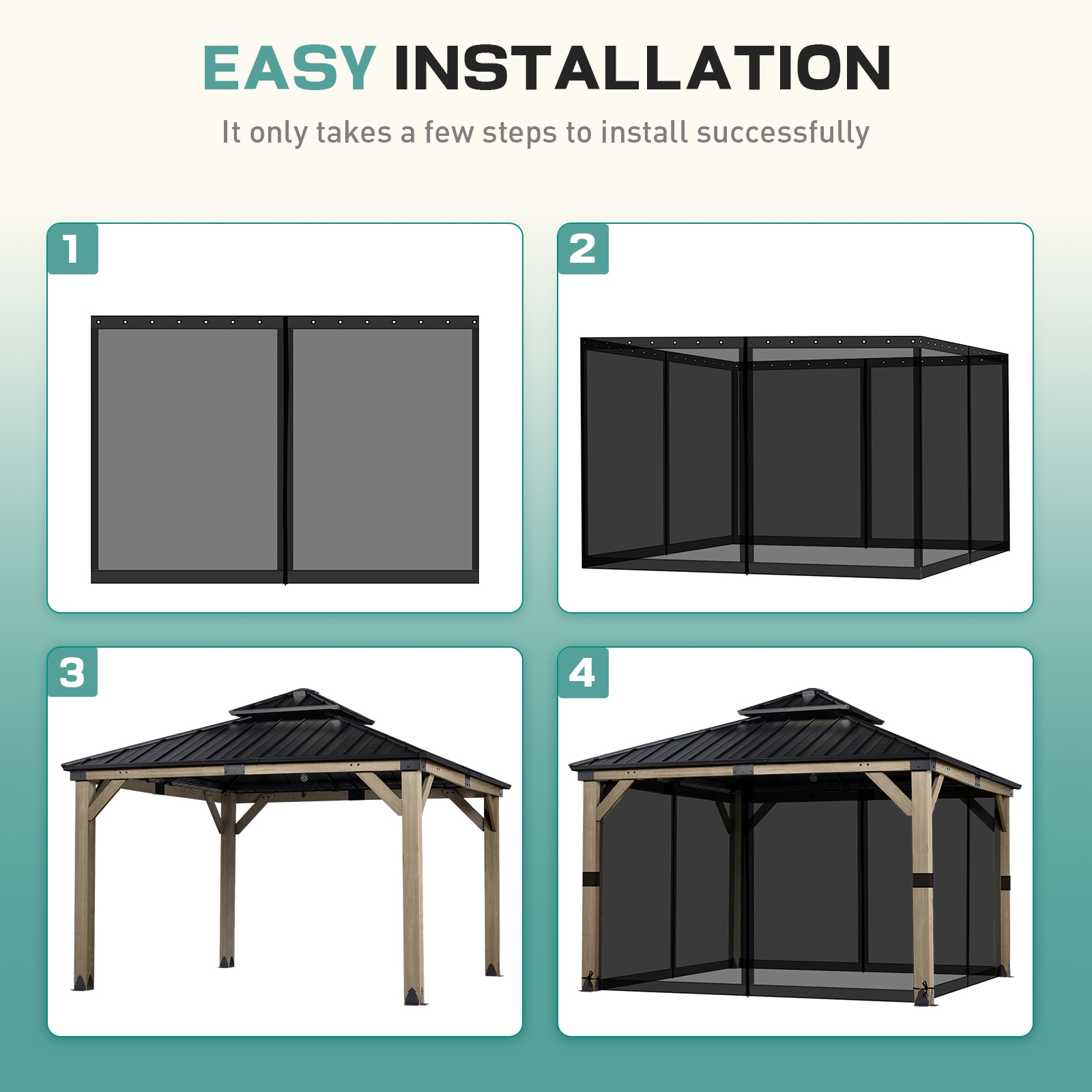 Aoodor A001-PBKBK Gazebo-Parts-Accessories - View #9