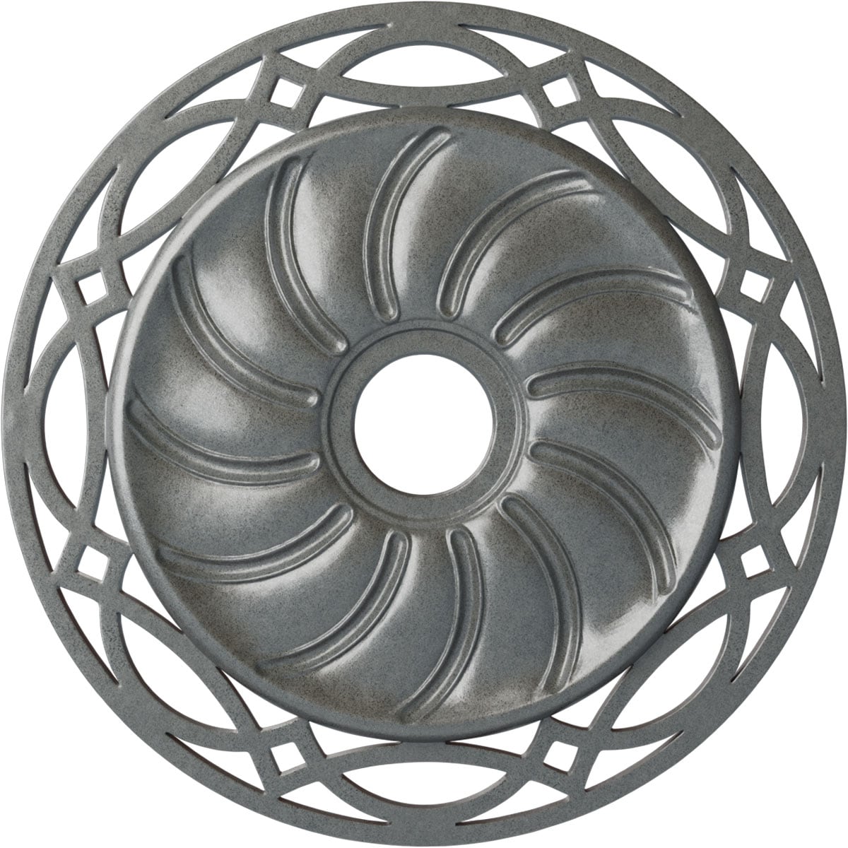 Ekena Millwork CM26LOPLS Loera 26.625-in W x 26.625-in L Painted Platinum Polyurethane Whole Ceiling Medallion