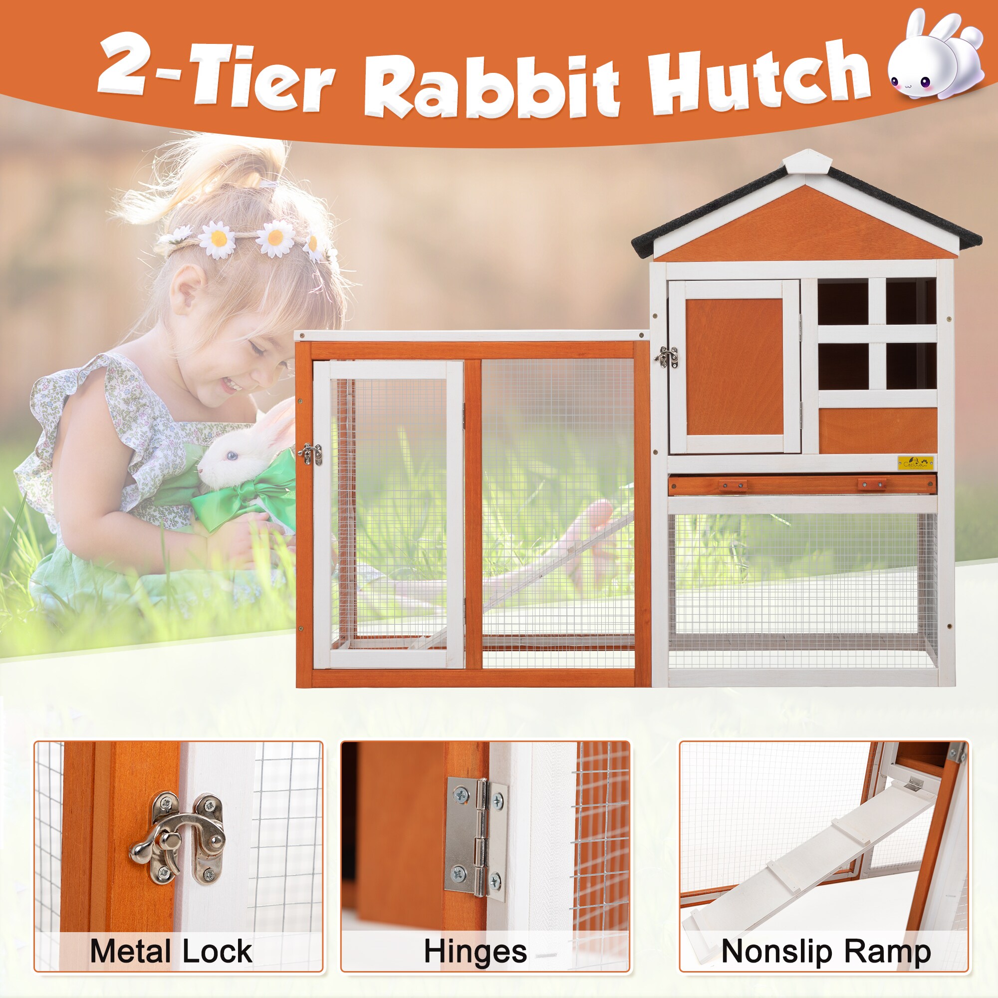 Coziwow Red Wood Rabbit Hutch CW12P0298-L02 at Lowes.com