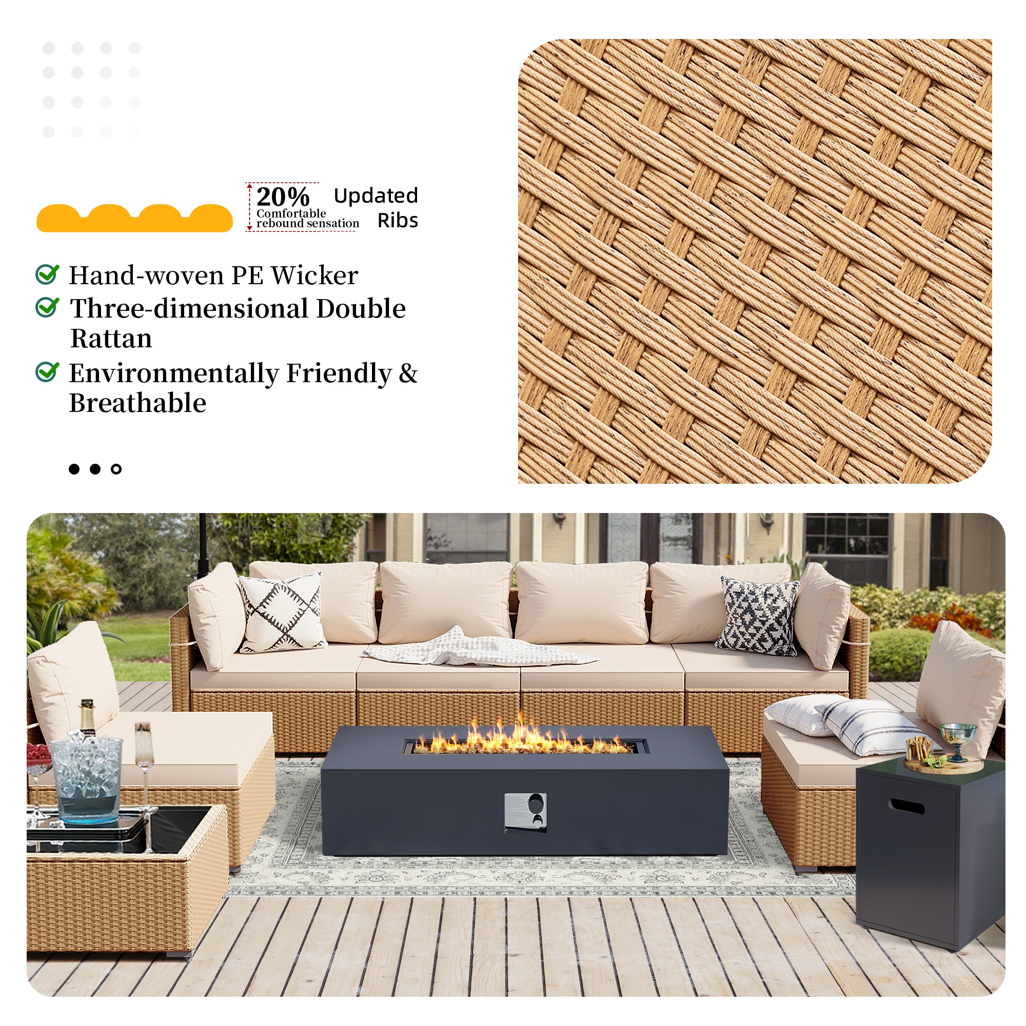 UPHA PL-2CZ-56TPDK-H1 Patio-Conversation-Sets - View #4