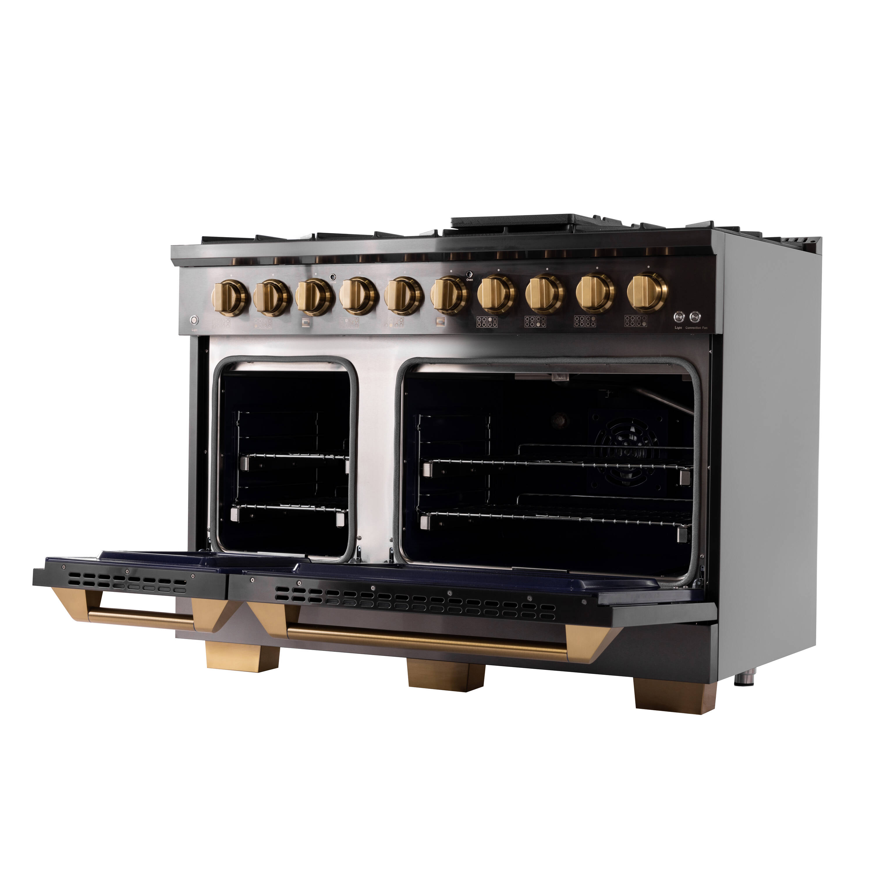 Kucht KNG 48-in 8 Burners 4.2-cu ft / 2.5-cu ft Convection Oven