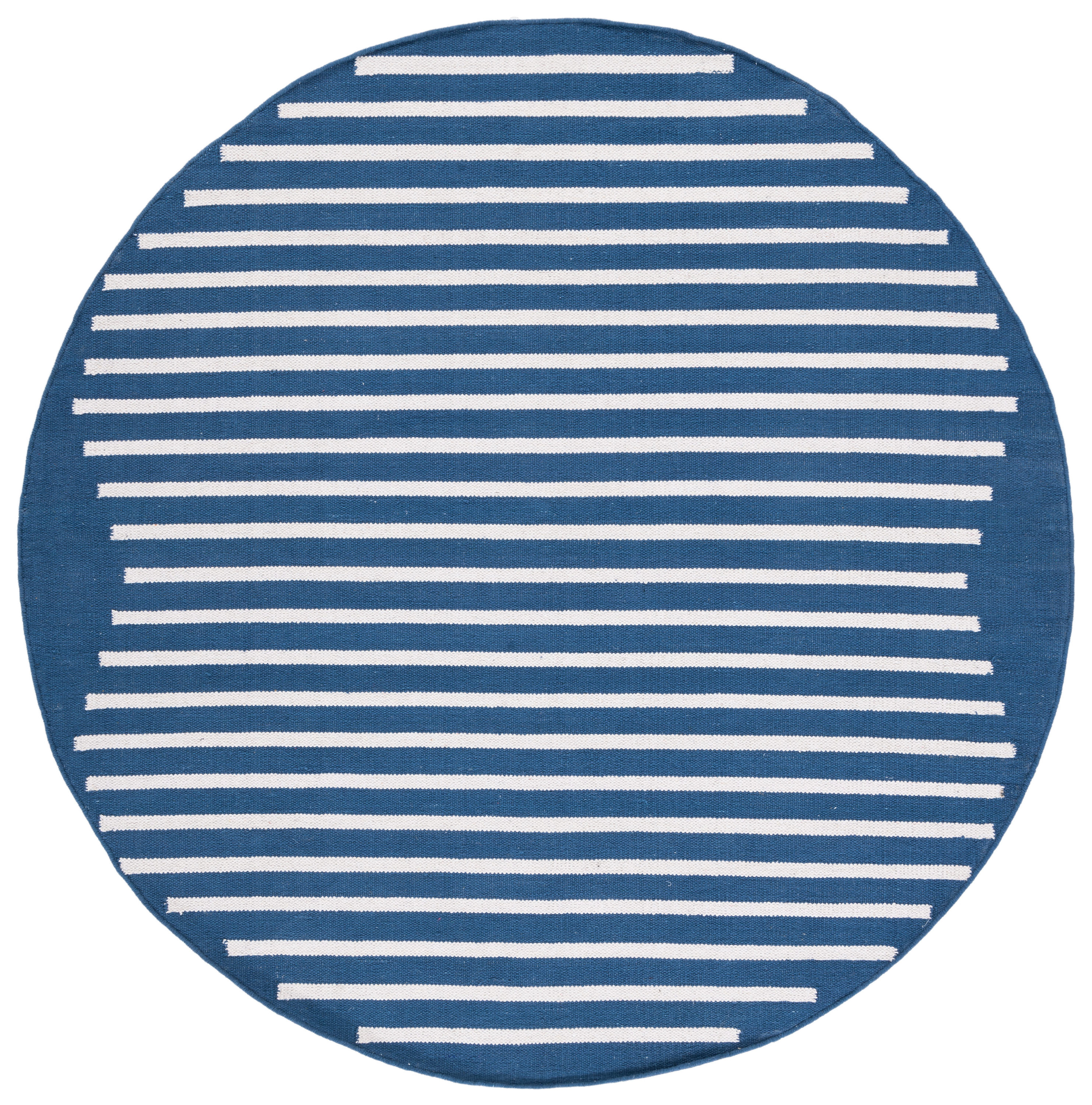Safavieh MTK313N-6R Montauk Nicoletta 6 x 6 (ft) Cotton Navy/Ivory Round Indoor Abstract Bohemian/Eclectic Area rug