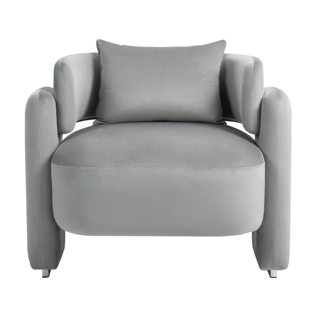 ZAKLOOP WU2215P147883 Modern White Velvet Accent Chair