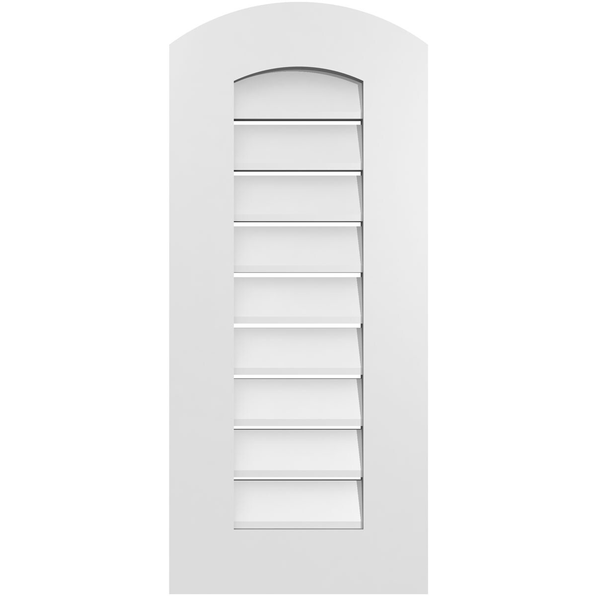 Ekena Millwork GVPAR14X3201SF 14-Inches x 32-Inches Off-white Round top PVC Gable Louver Vent
