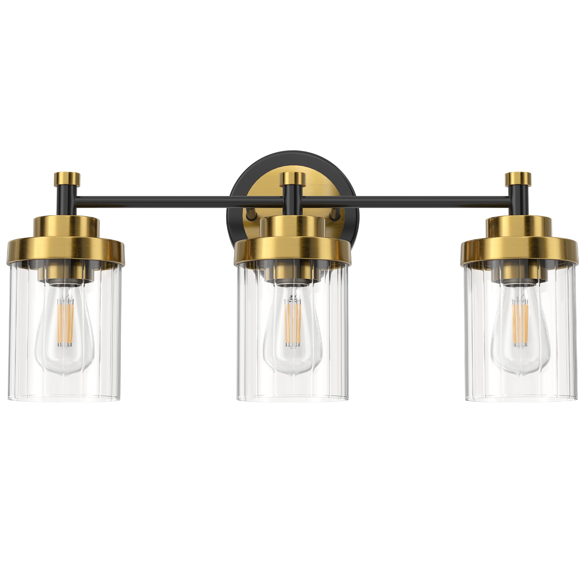 CO-Z HCF-15T3-GB 18-in 3 -Light Brushed Black Modern/contemporary Vanity light