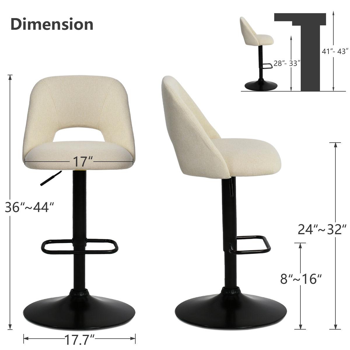Maison Boucle EDWIN-ADJ-BEIGE stools - View #3