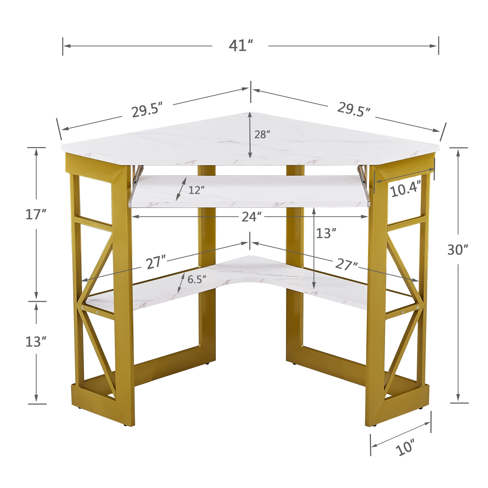 Vecelo LOE-XJM-CD03-GLD desks - View #3