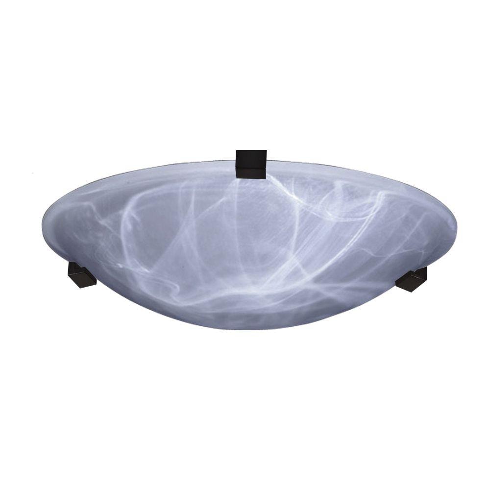 PLC Lighting 7016BKLED 1-Light 16-in Black LED Flush Mount Light