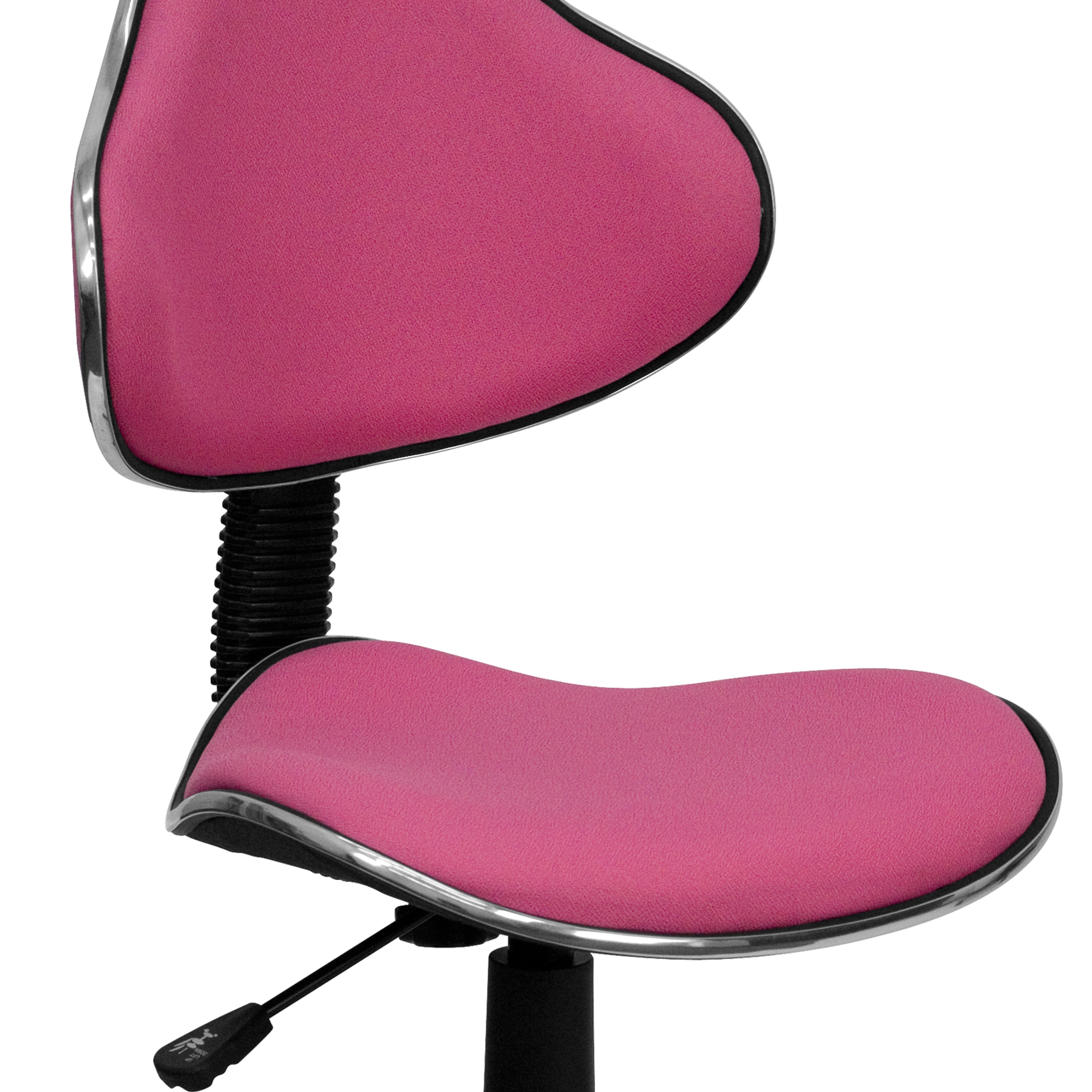 Swivel Pink Polyester Low-Back Task Chair