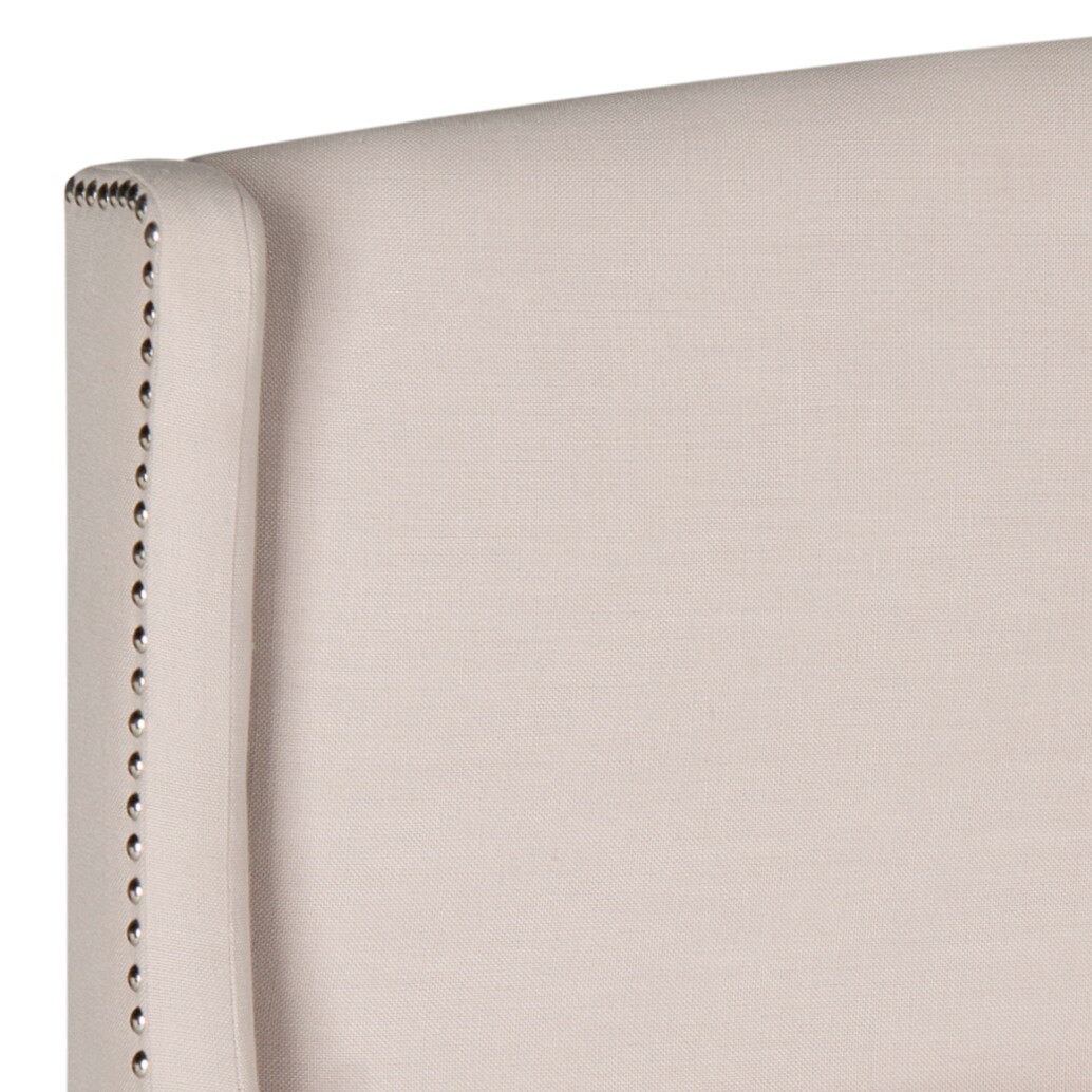 Safavieh Austin Taupe Queen Linen Upholstered Headboard in the ...