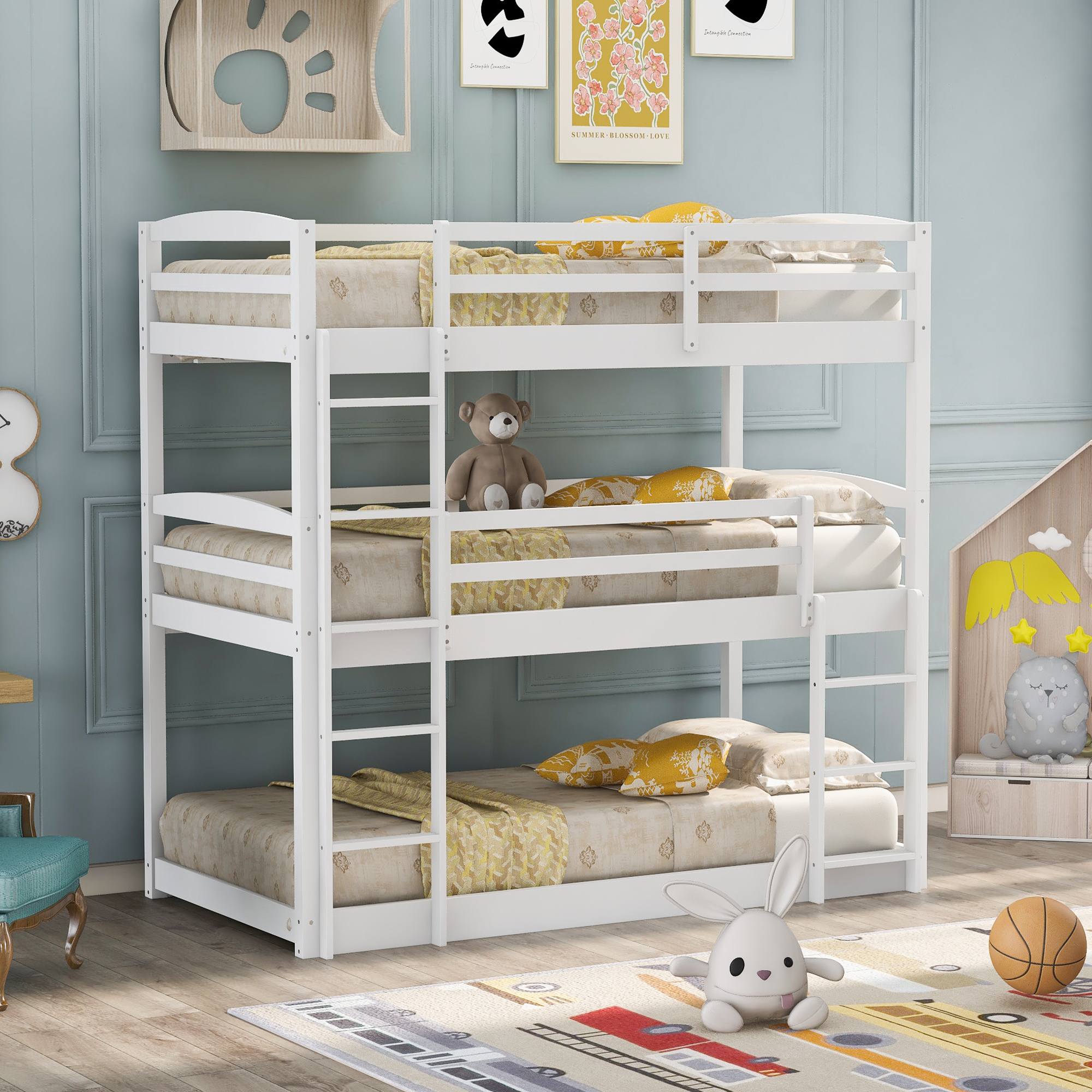 White bunk beds that separate sale