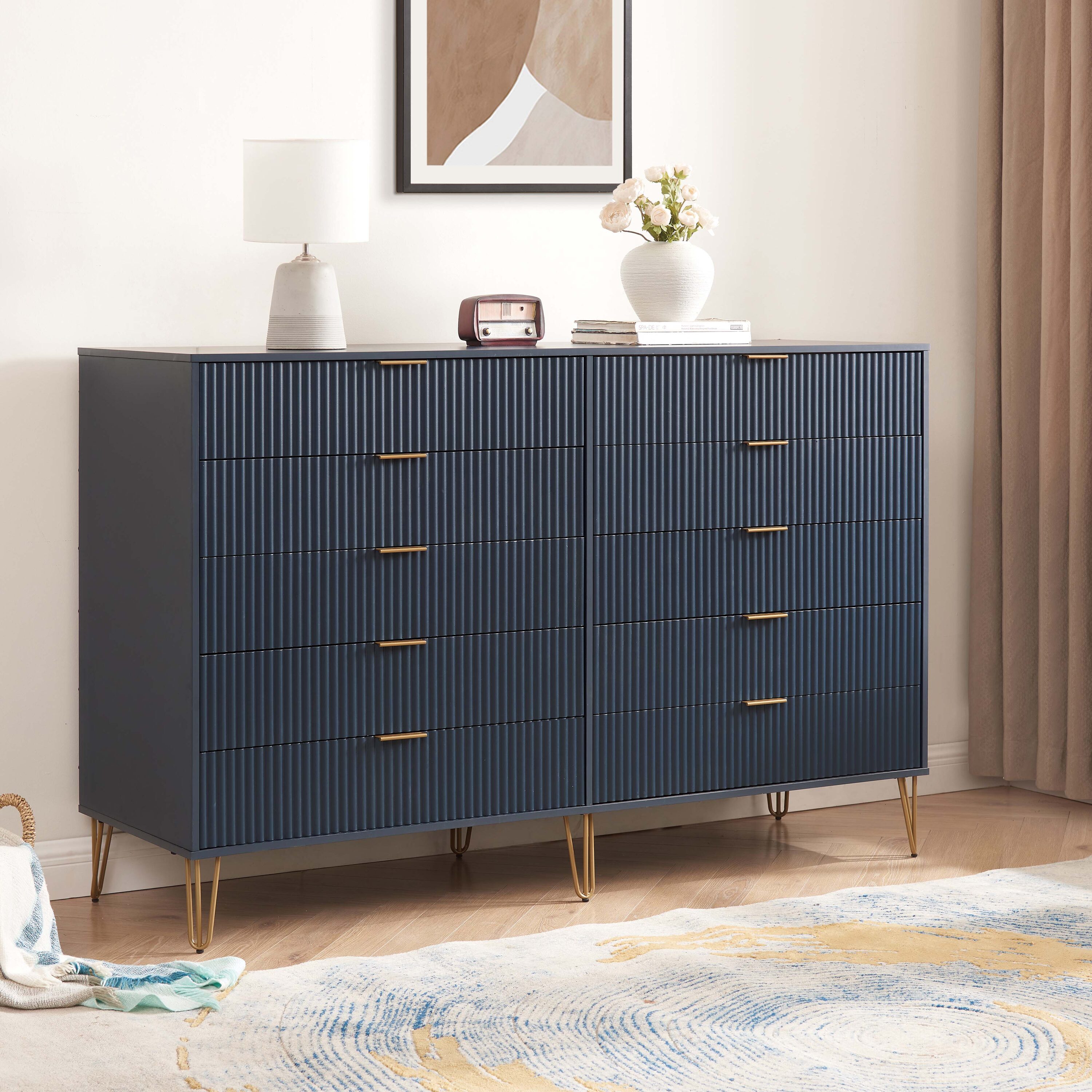Manhattan Comfort DR004-MB Midnight Blue 10 -Drawer Standard dresser
