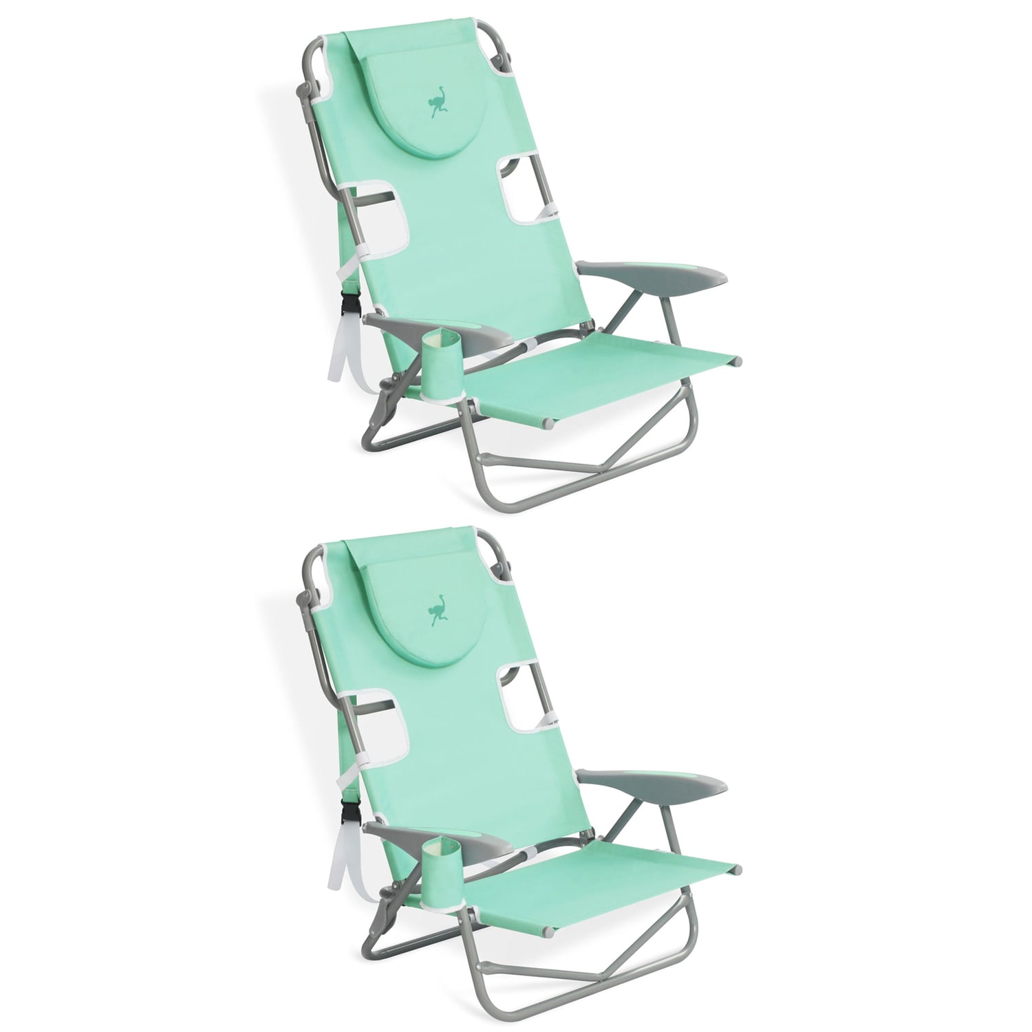 Ostrich 323210 Polyester Green Folding Camping chair Adjustable and Carrying Strap/Handle Included