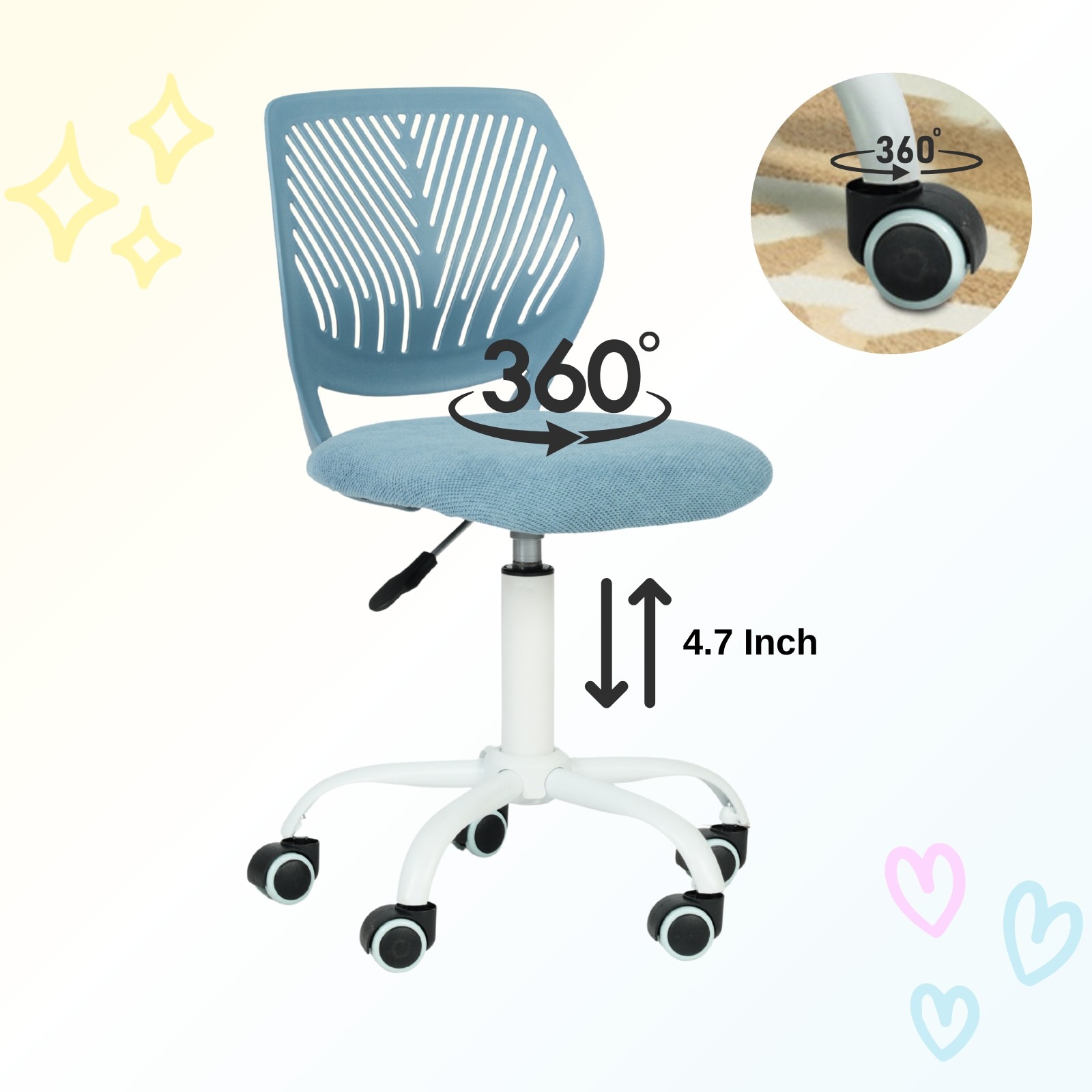 Homy Casa CARNATION CU BLUE Office-Chairs - View #7