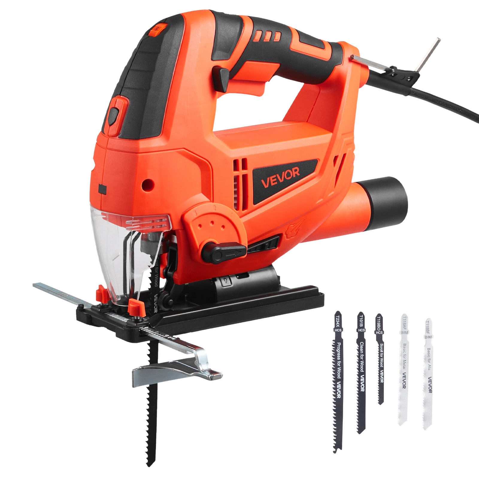 VEVOR 6.5 -Amp Variable Speed Keyless Jigsaw (Battery Not Included and Charger Not Included)