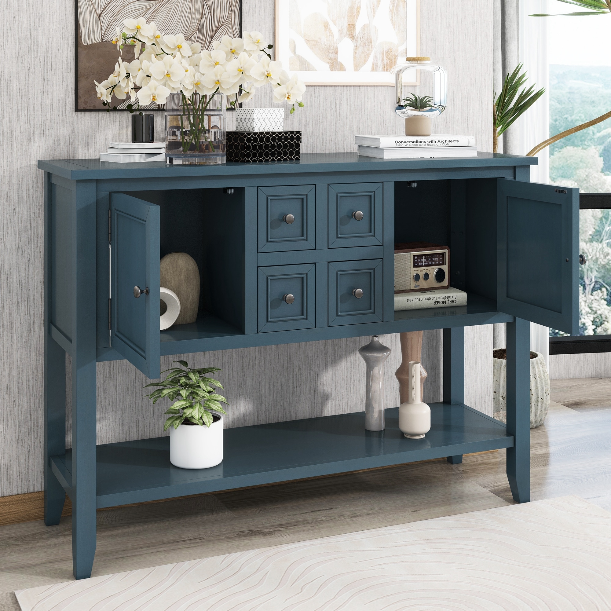 Qualler Modern Light Navy Console Table in the Console Tables ...