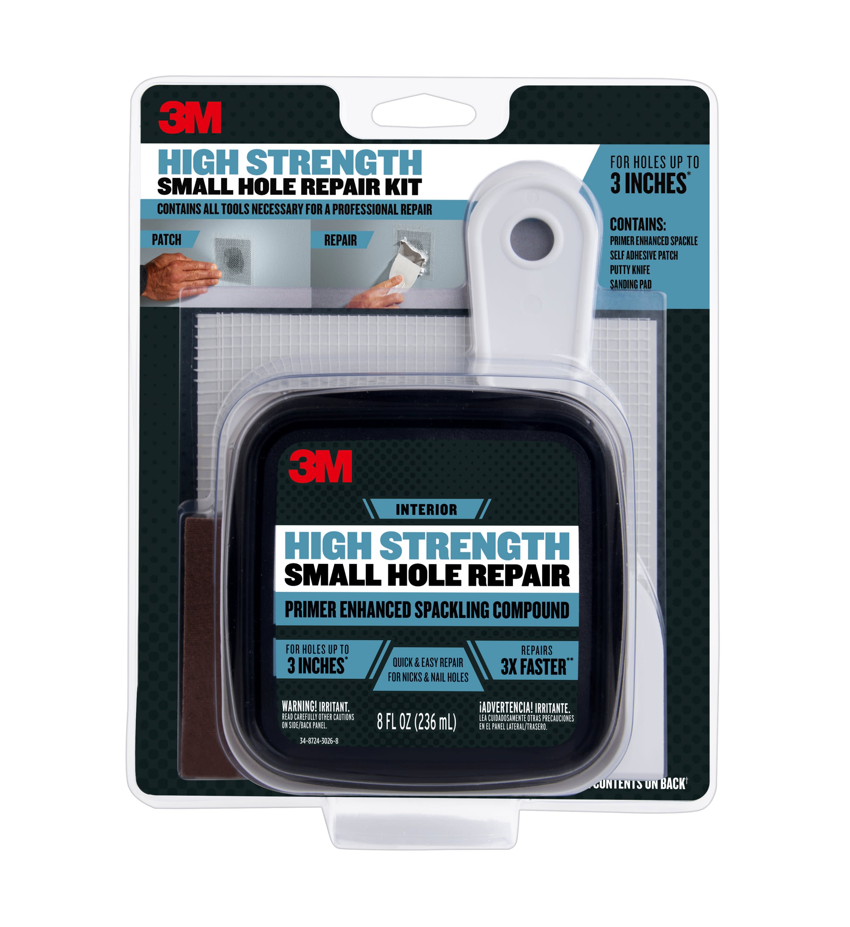3m High Strength Small Hole Repair 8 Fl Oz Color Changing Heavy Duty Interior White Patching Compound Kit In The Kling Department At Lowes Com