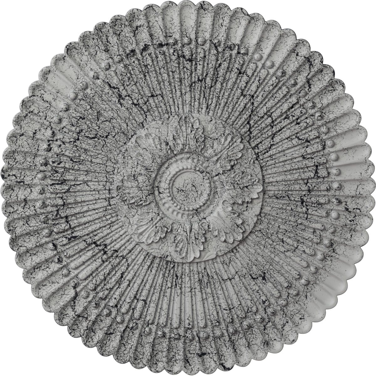 Ekena Millwork CM30NEUWC Nexus 30-in W x 30-in L Painted Ultra Pure White Crackle Polyurethane Whole Ceiling Medallion