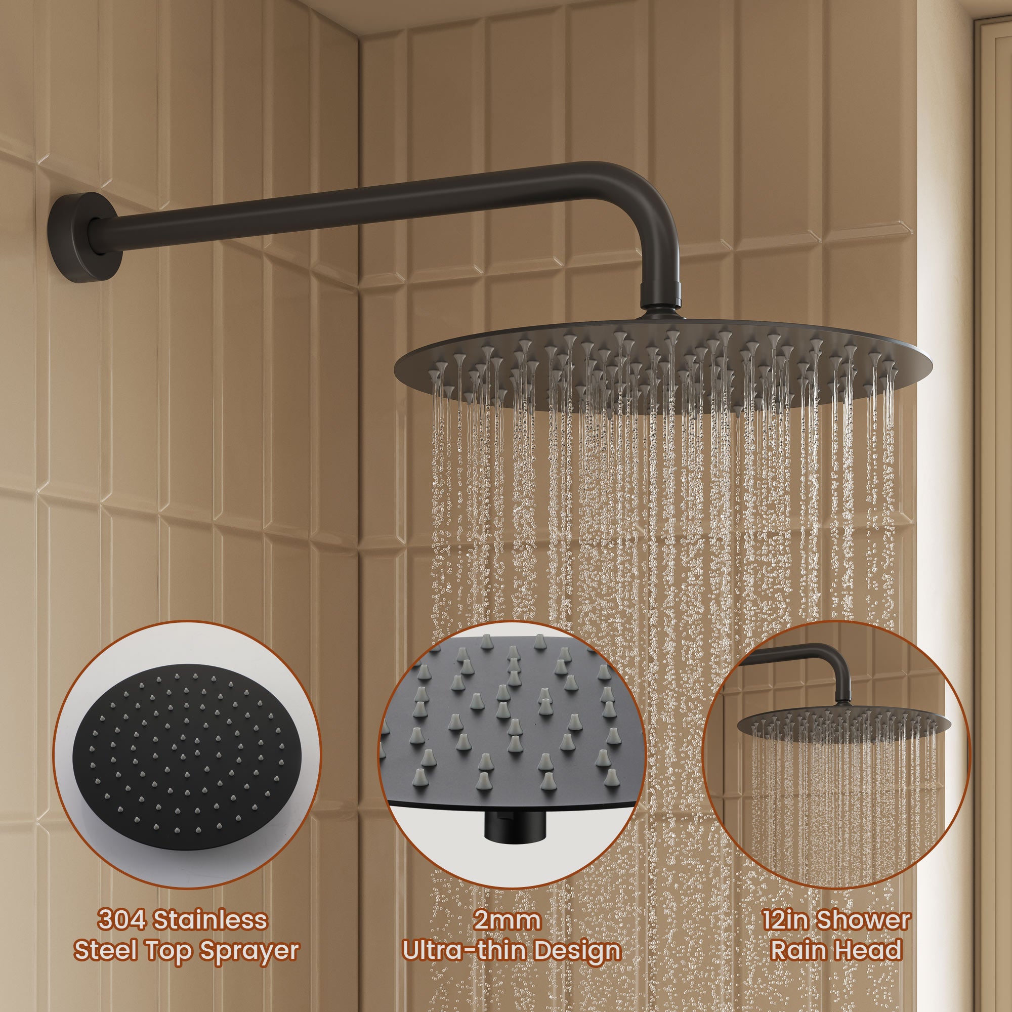 Boyel Living BLBR17004R12MB Fixed-Showerhead - View #7