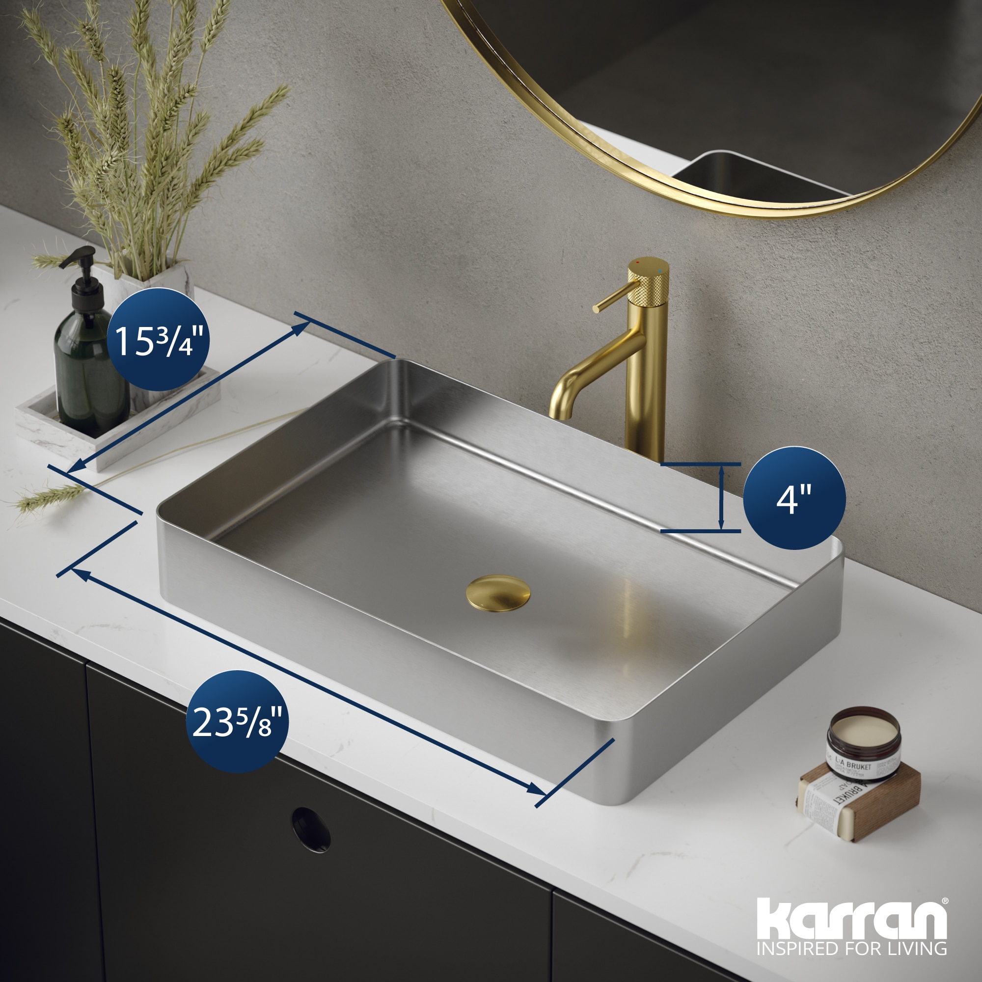 Karran CCV600SS Bath-Sink - View #4