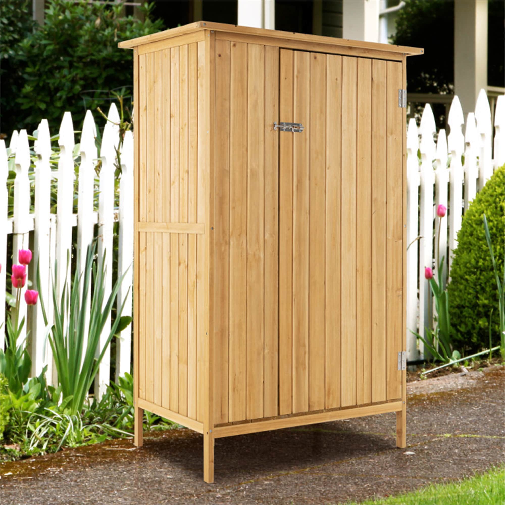 BABOOM BOM-4246NA+-CO Outdoor Storage Cabinet 2 x 3-ft Flat Style Wood Outdoor Storage Shed with 2 Doors