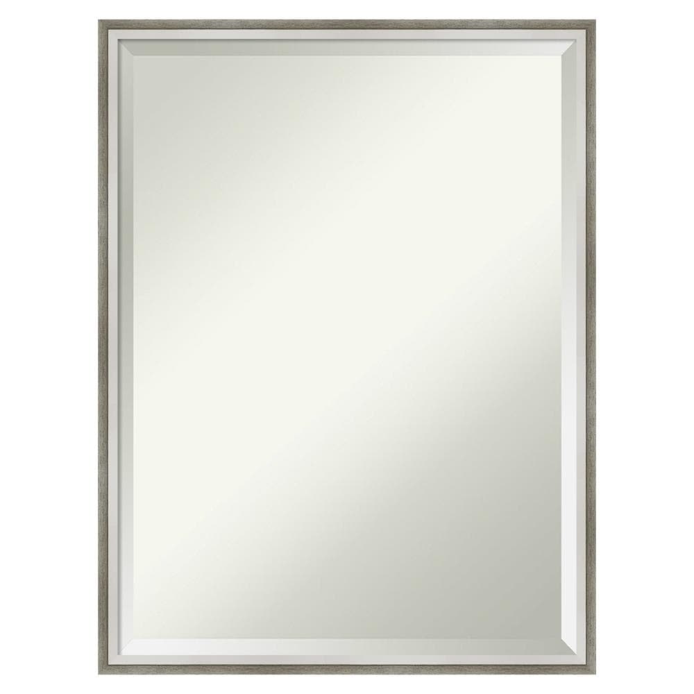Amanti Art DSW4819414 Lucie 19-in x 25-in Framed Rectangle Bathroom Vanity Mirror ( Lucie White and Silver )