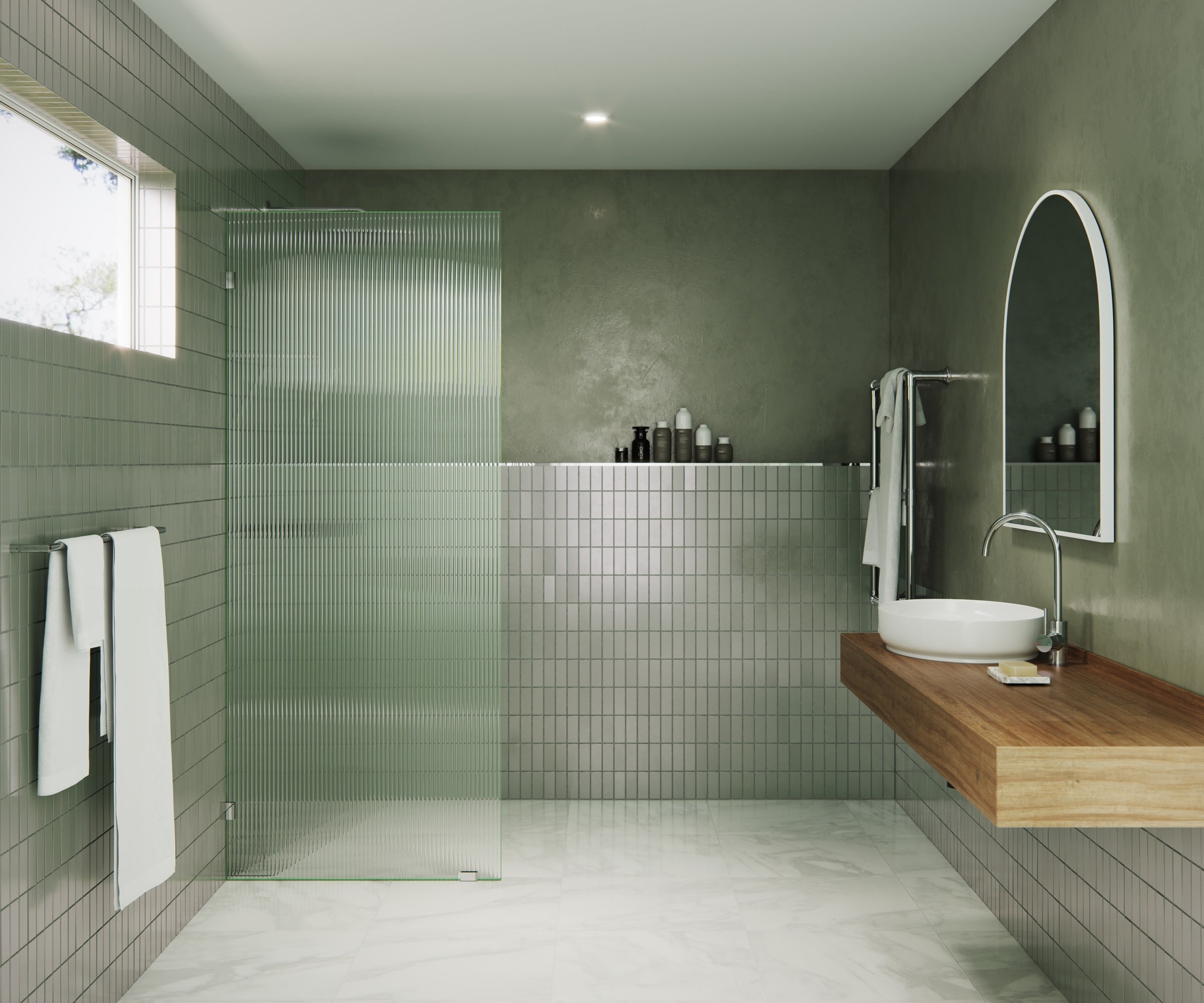 Glass Warehouse GW-FL-30-CH Gaia Polished Chrome 30-in W x 78-in H Frameless Fixed Shower Door 3/8-in Thick Tempered Glass