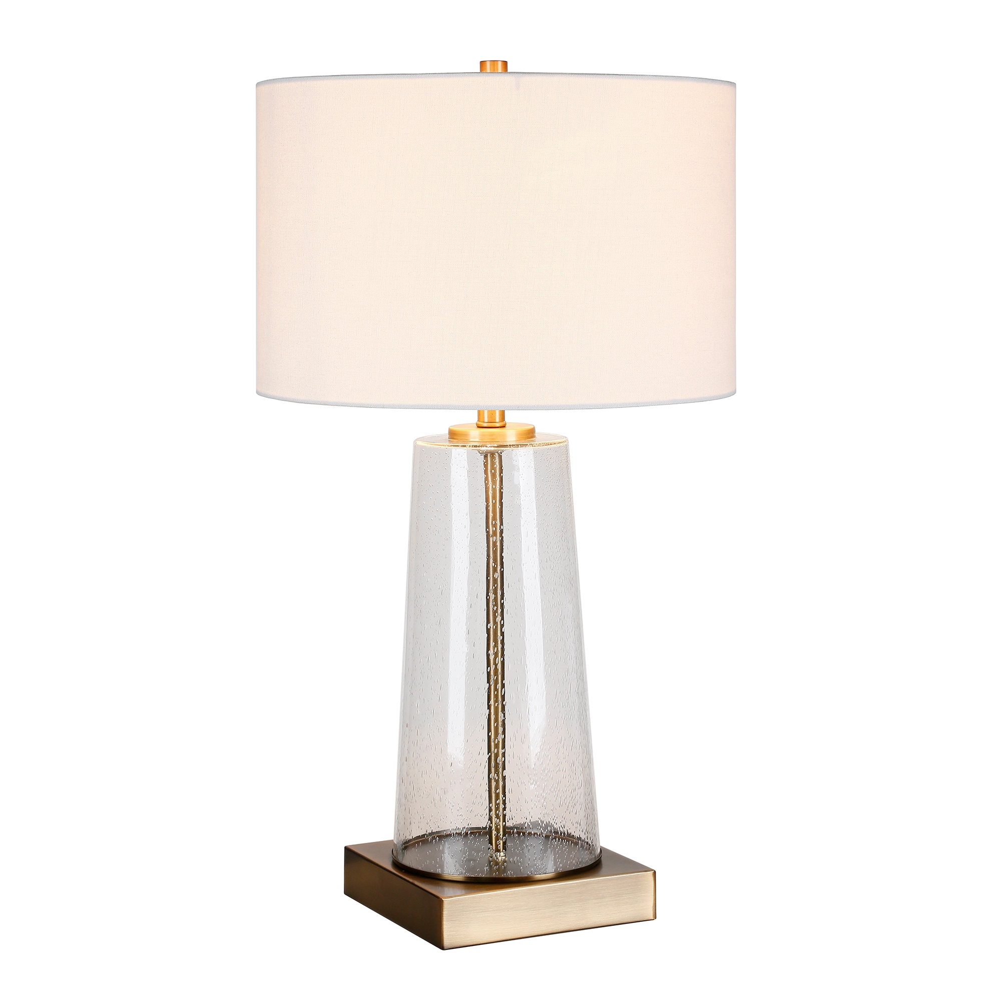 Hailey Home Dax 2513-in Seeded Glass/Brass Rotary Socket Table Lamp ...