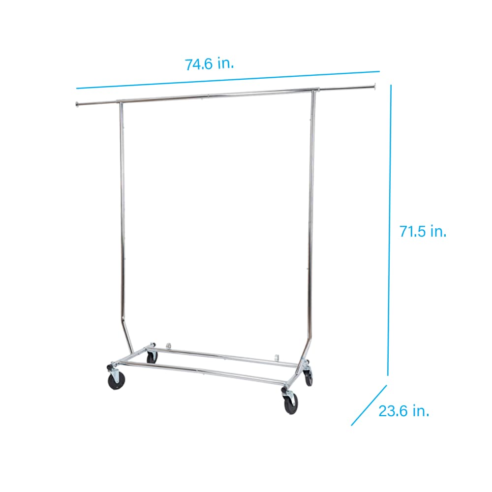 Style Selections Chrome Steel Rolling Clothing Rack SL-110 at Lowes.com