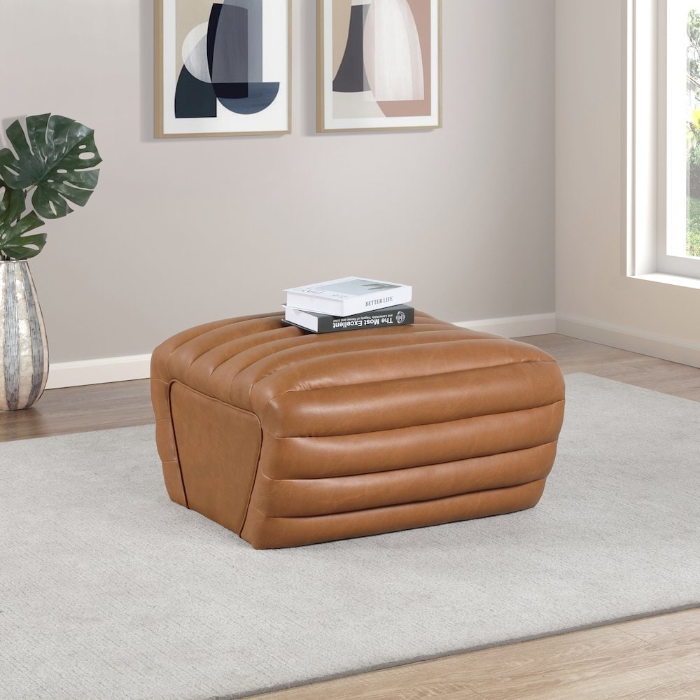 Meridian 33045COGNAC-OTT Indoor-Ottomans - View #2