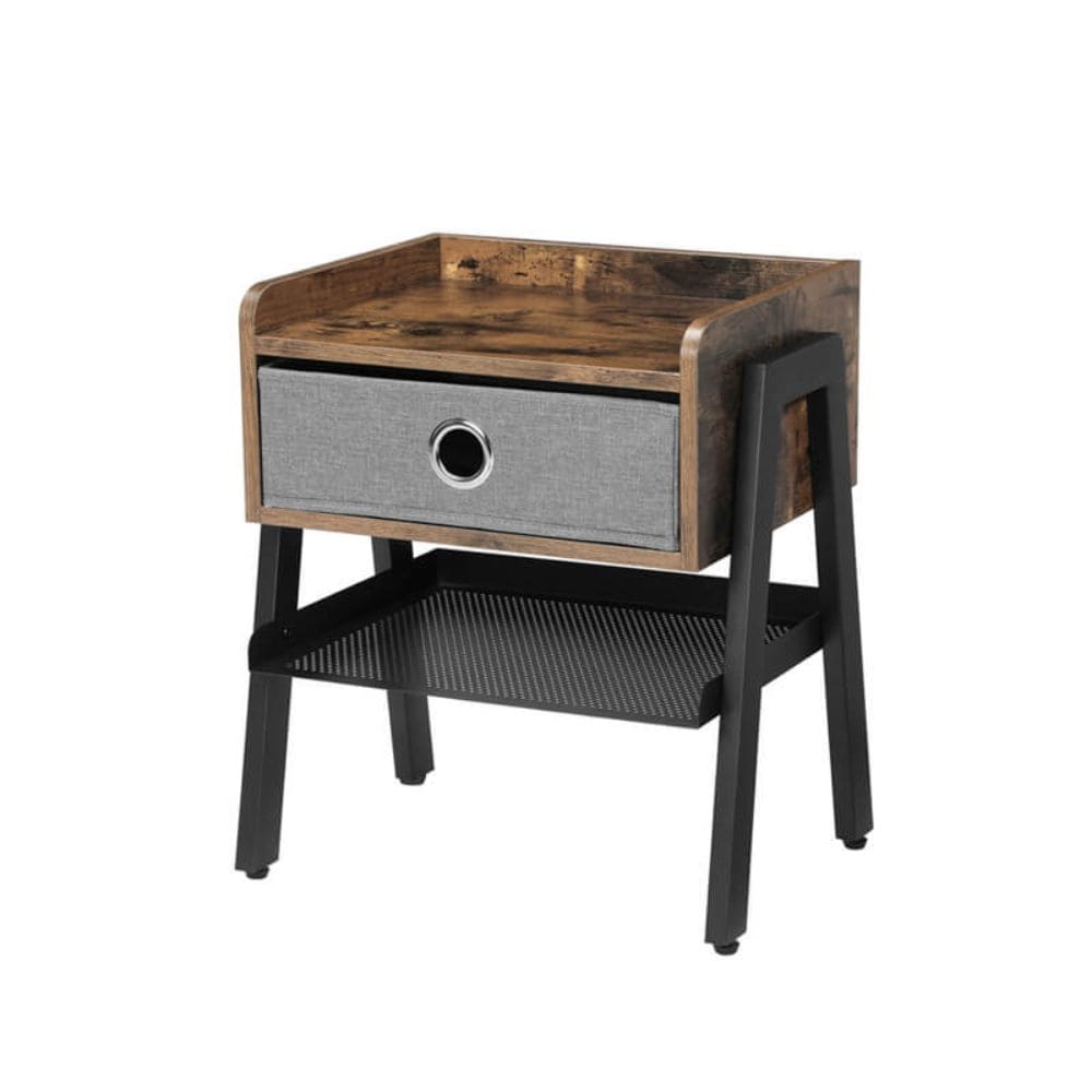 Benzara BM195814 Brown and Black Nightstand