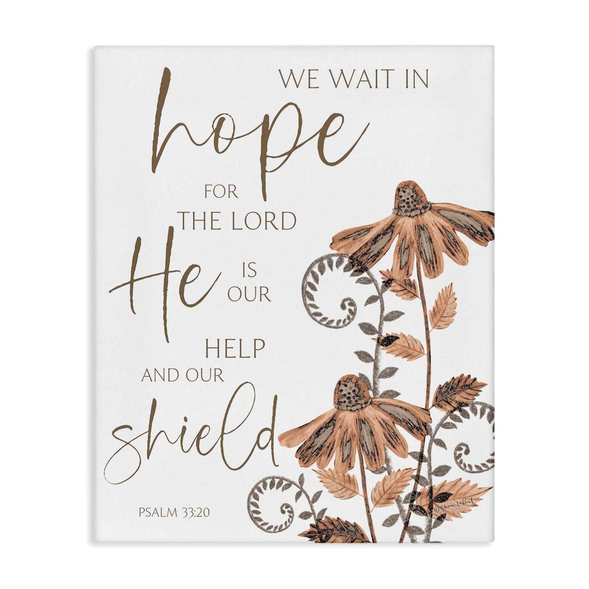 Stupell Industries BT-563-CN-36X48 He Is Our Help and Shield Canvas design by Annie LaPoint