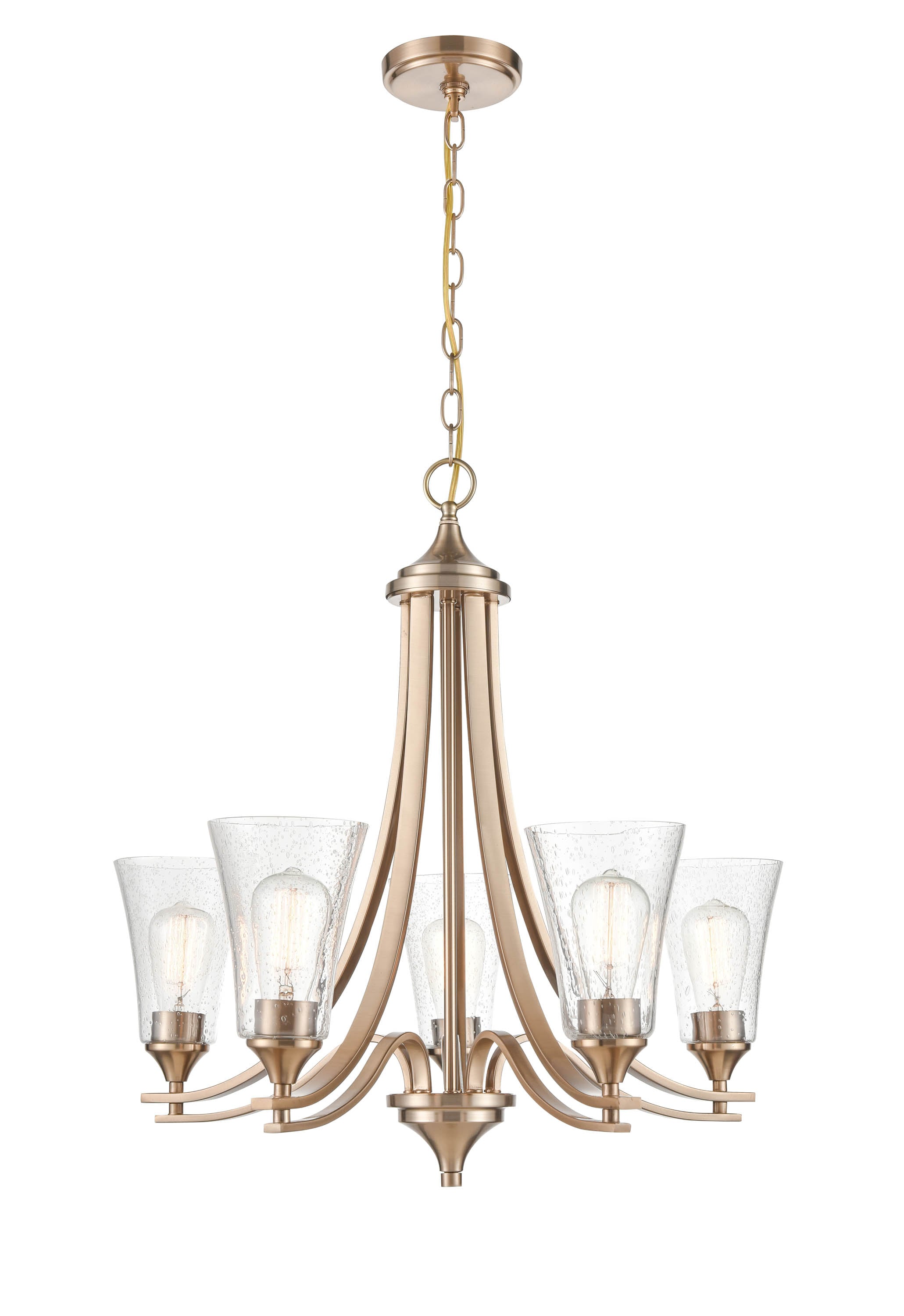 Millennium Lighting 1465-MG Natalie 5 -Light Gold Transitional For Use in Bedrooms, Dining Rooms, Foyers, Kitchens, Living Rooms Chandelier