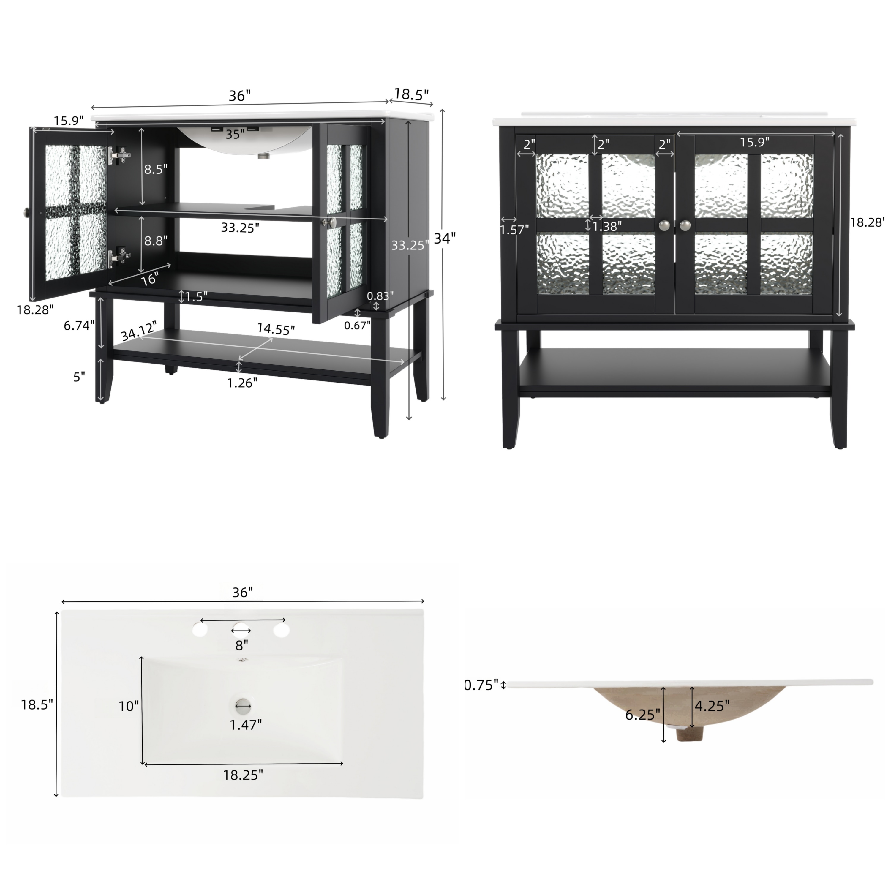WELLFOR TO-AN-BV24WH Bath-Vanity-Combo - View #7