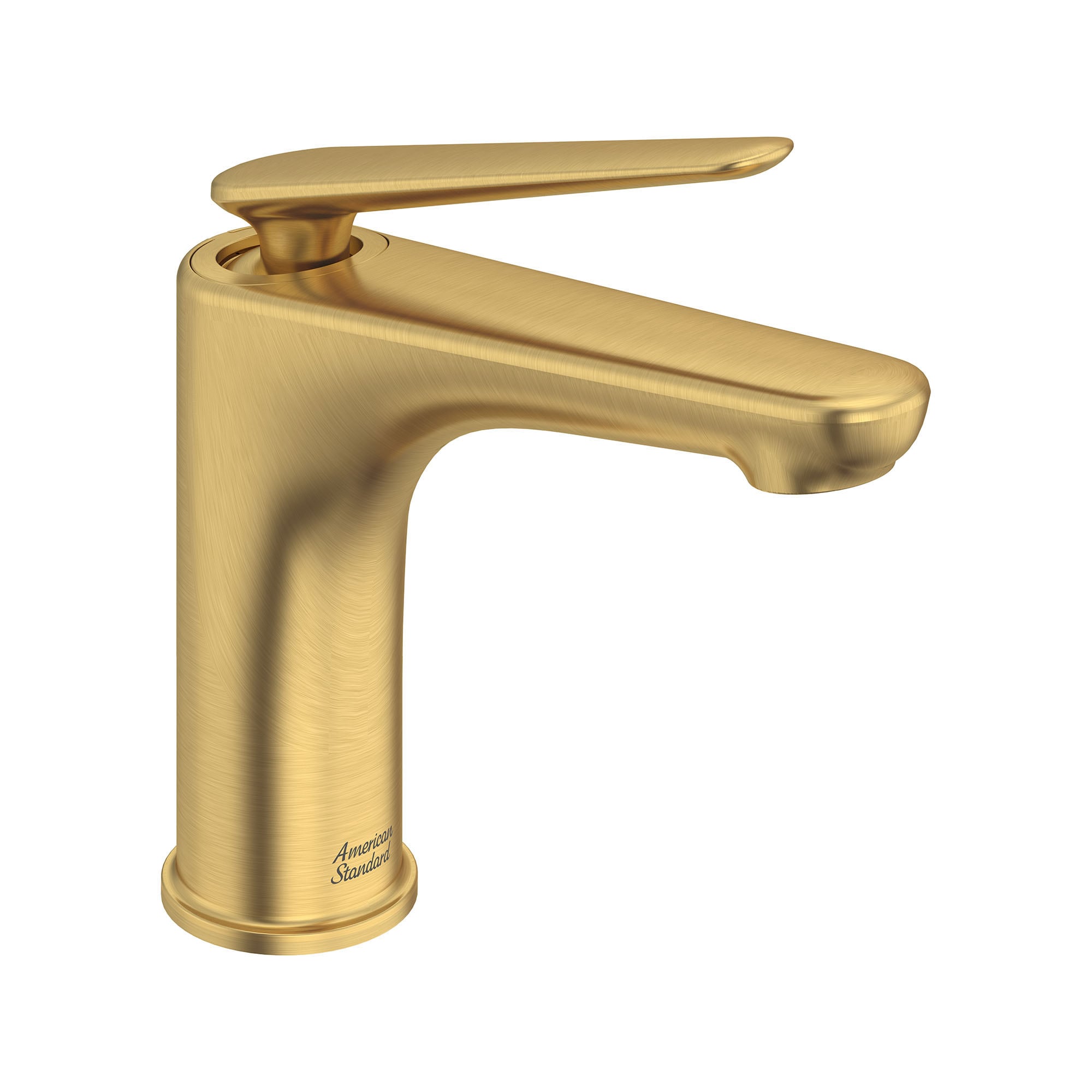 American Standard 7105121.GN0 Studio S Brushed Cool Sunrise Single hole 1-handle Mid-arc Residential Handle Bathroom Sink Faucet with Drain with Deck Plate
