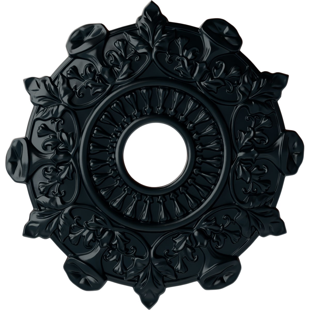 Ekena Millwork CM17PRNSF Preston 17.5-in W x 17.5-in L Painted Night Shade Polyurethane Whole Ceiling Medallion